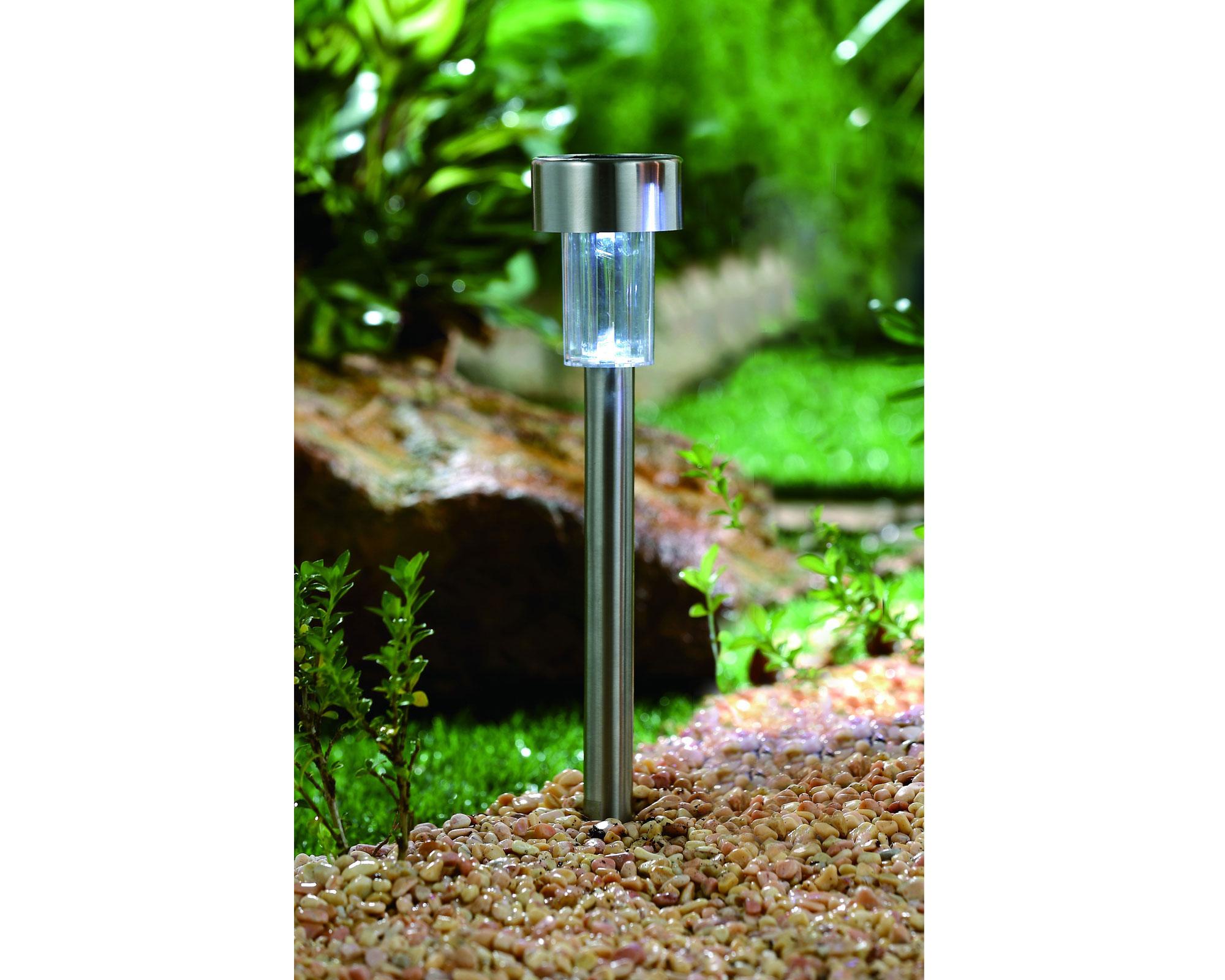 Estaca solar exterior plateado Abitare-3