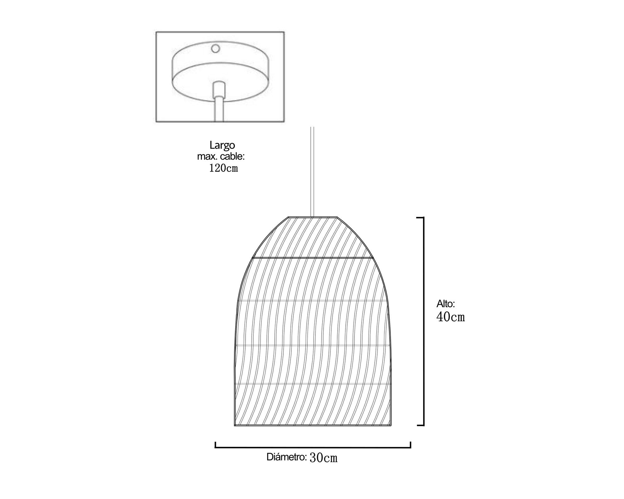Lámpara colgar 1L E27 Maple Yakarta Abitare-4