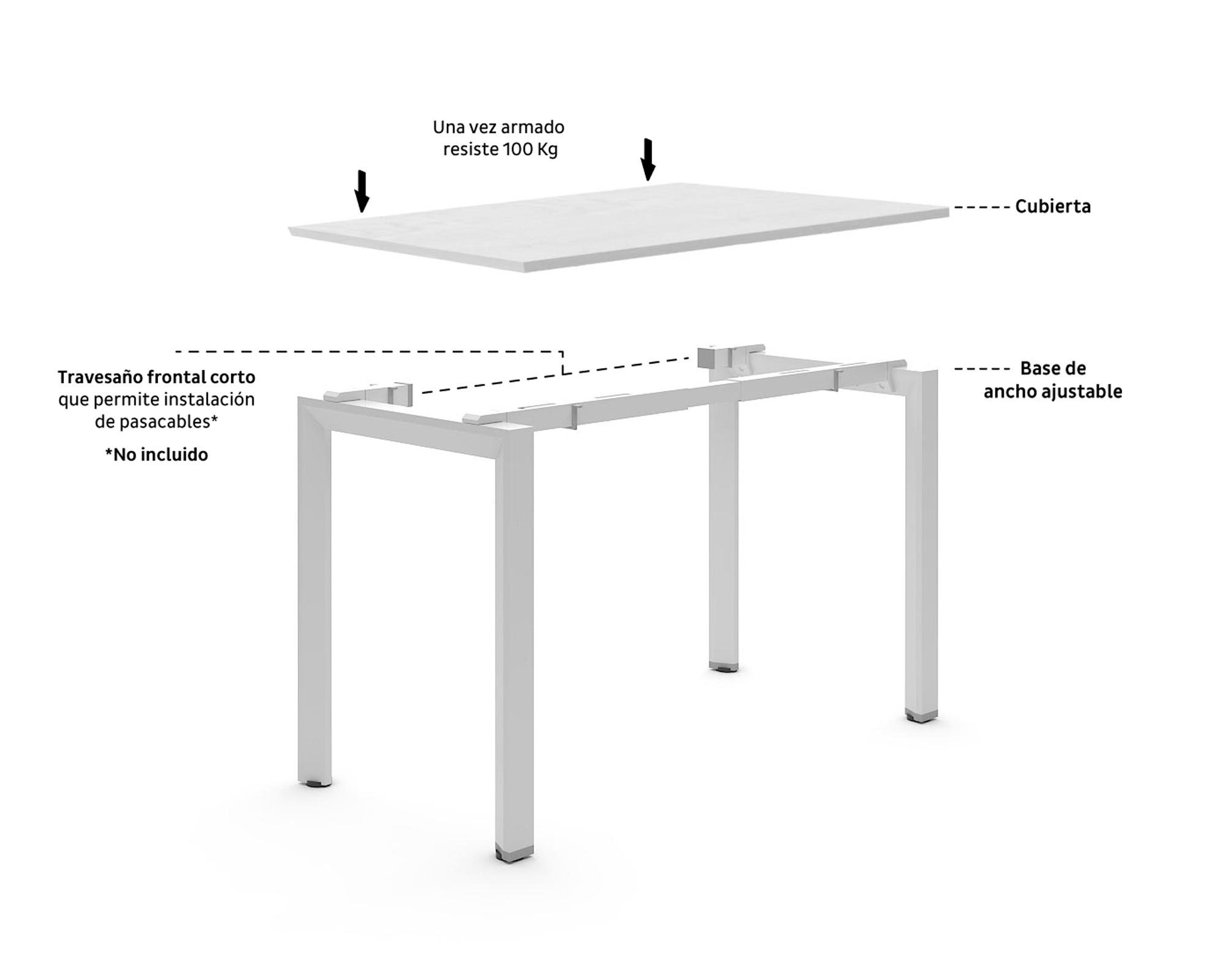 Escritorio 140 cm Neo natura/blanco Form Office-1