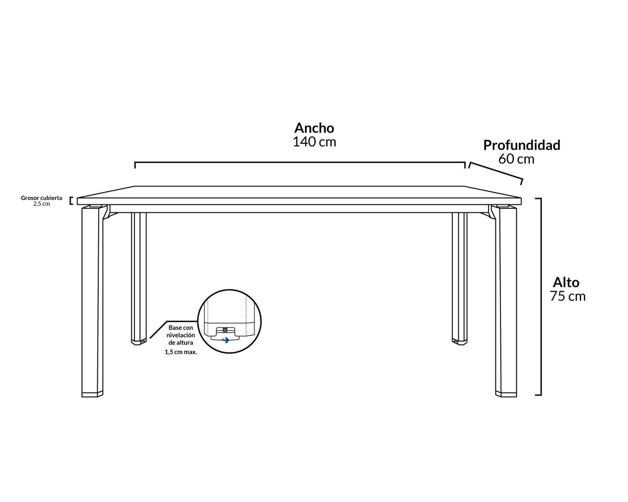 Escritorio 140 cm Neo natura/blanco Form Office-2
