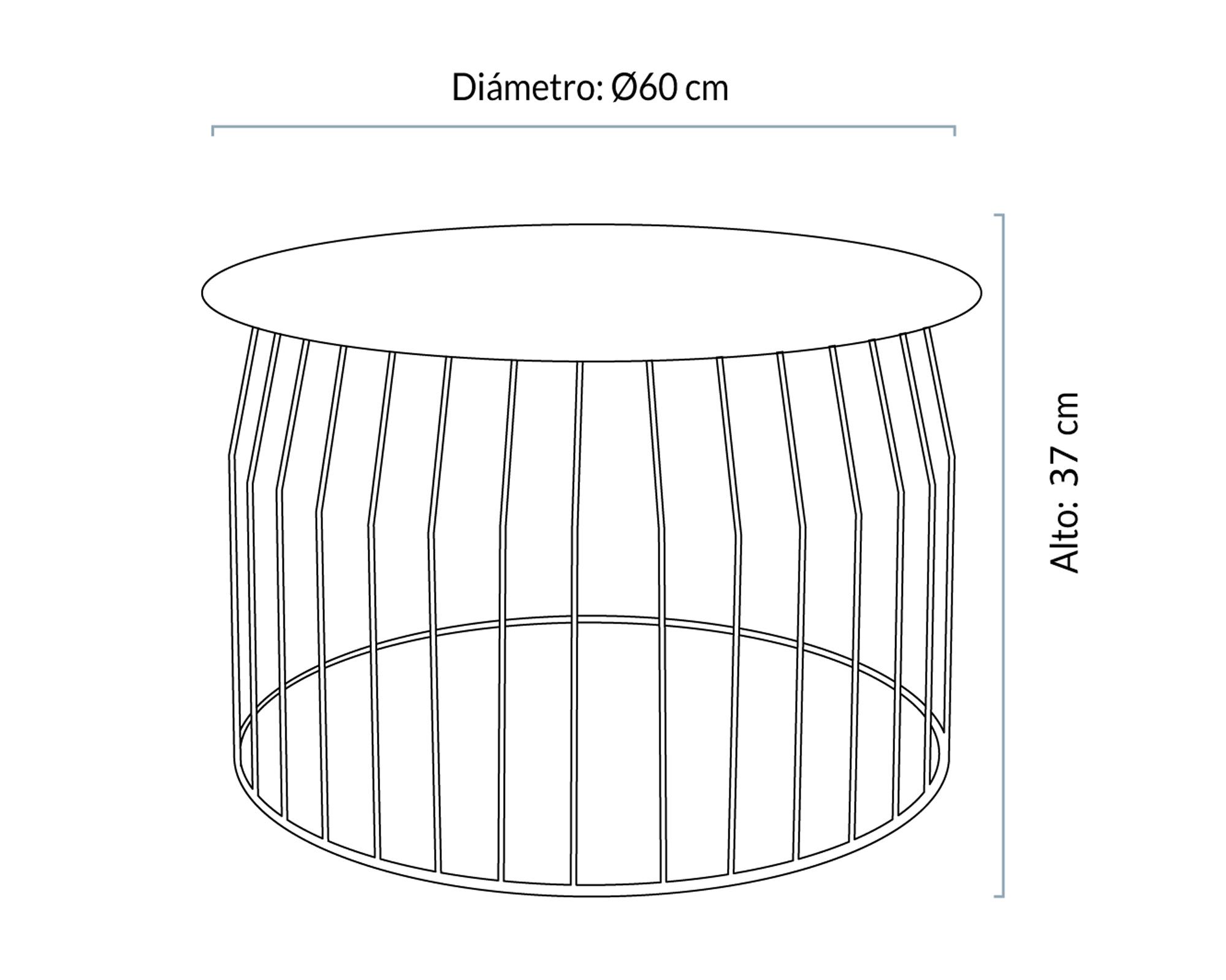 Mesa centro 60 cm Wire negro Form Design-3