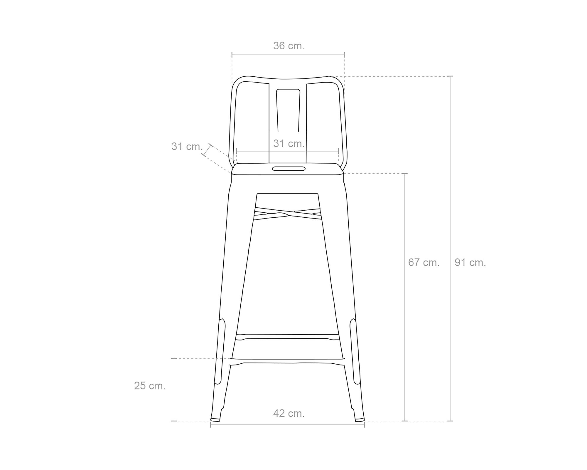 Piso bar acero Tolix menta 91x42 cm-4