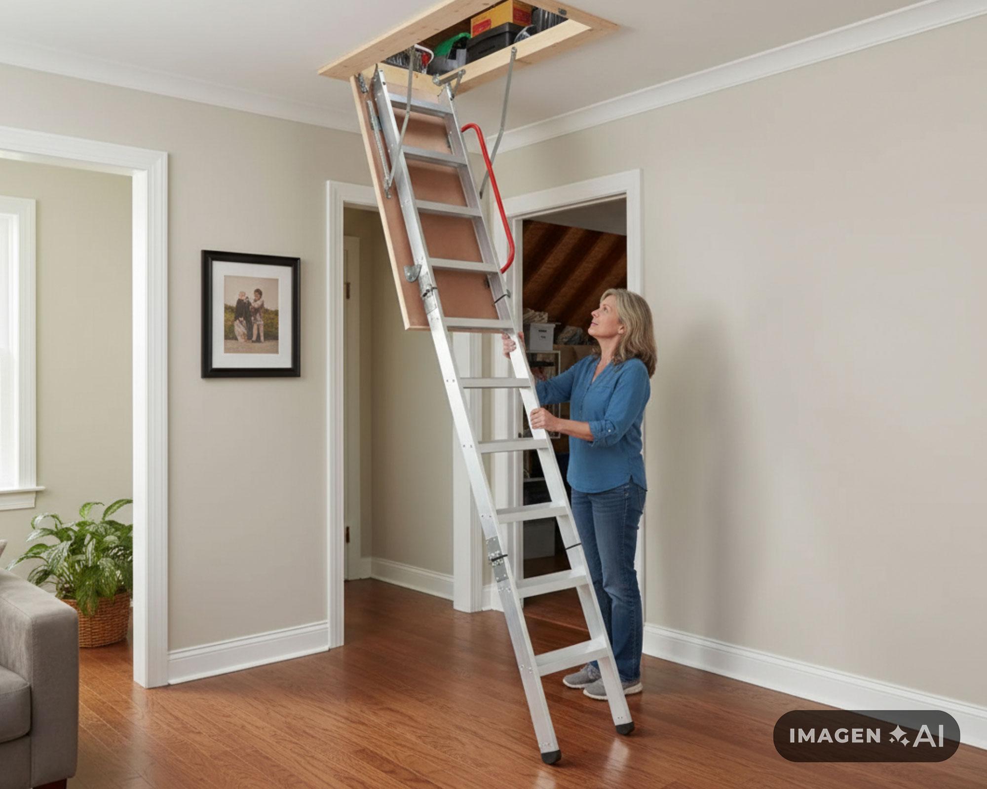 Escalera entretecho Aluminio Deluxe 70x120cm x 2.8 m-4