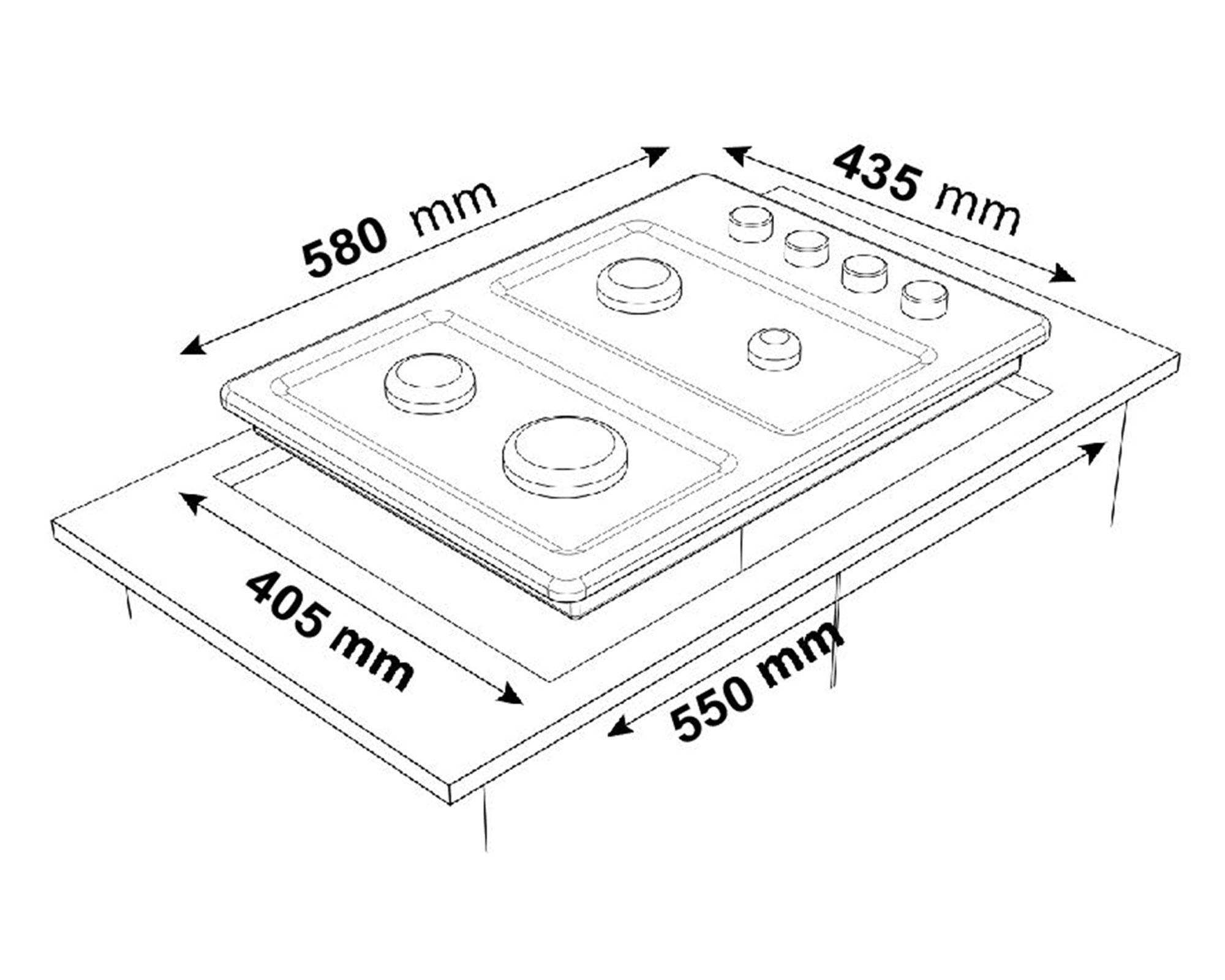 Encimera a gas 4 quemadores CEG-4600IN Sindelen-3