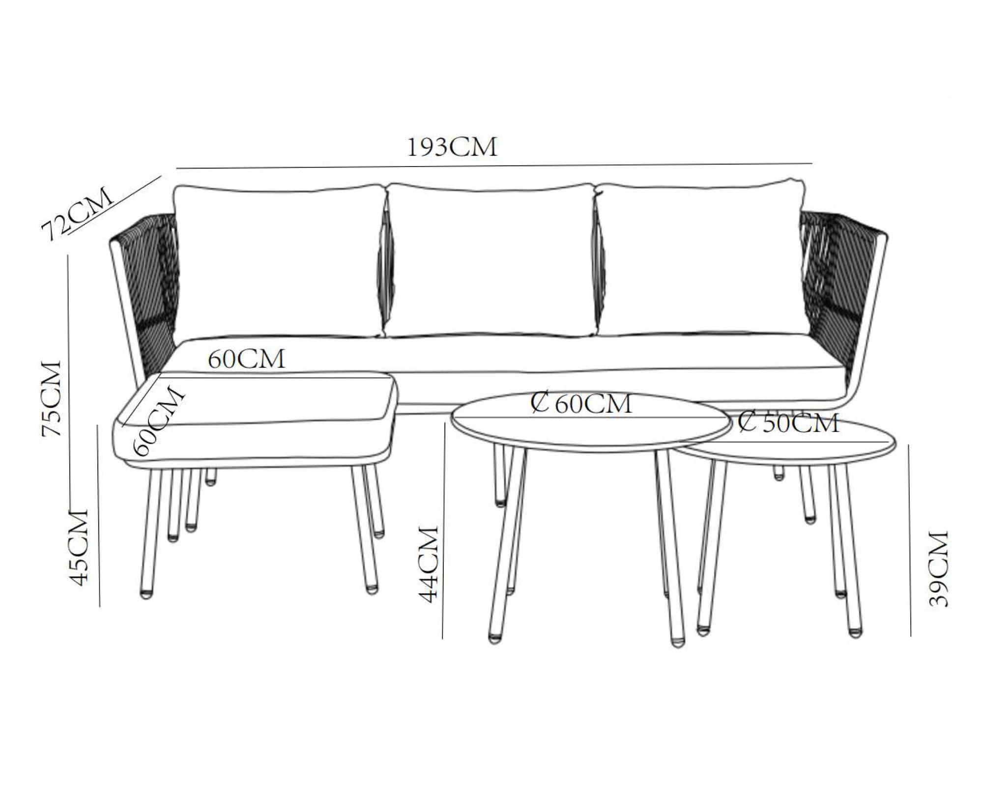 Set terraza 4 personas Petit Outzen-4