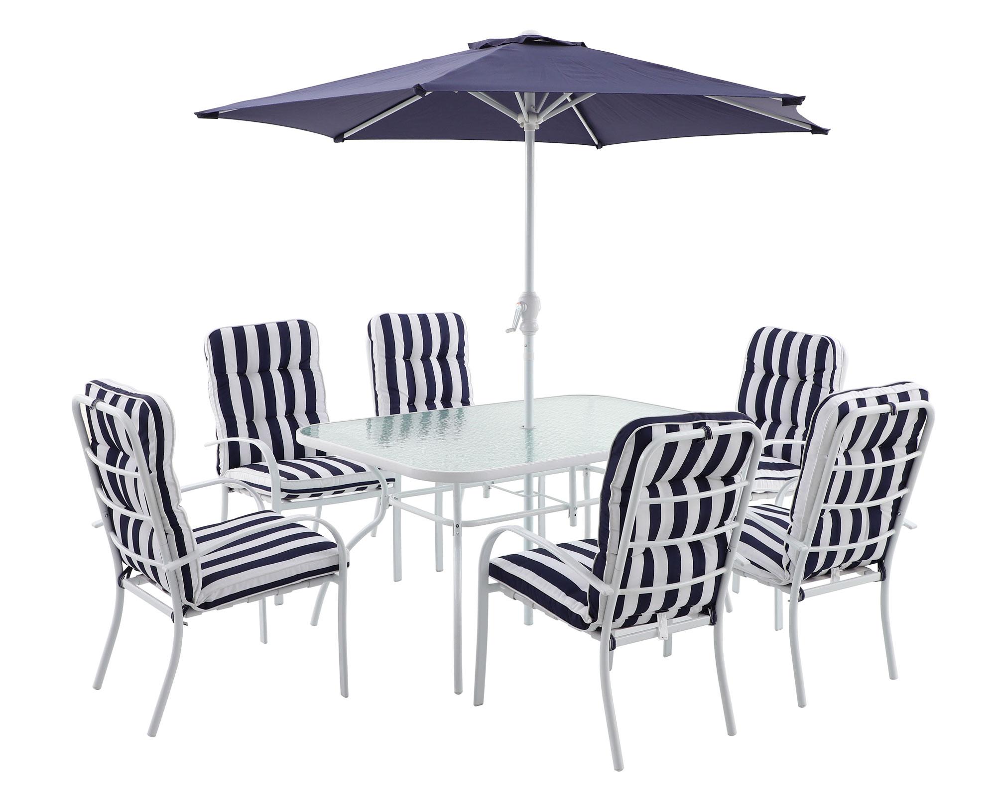 Comedor exterior 6 personas + sombrilla Prunus Outzen.-0