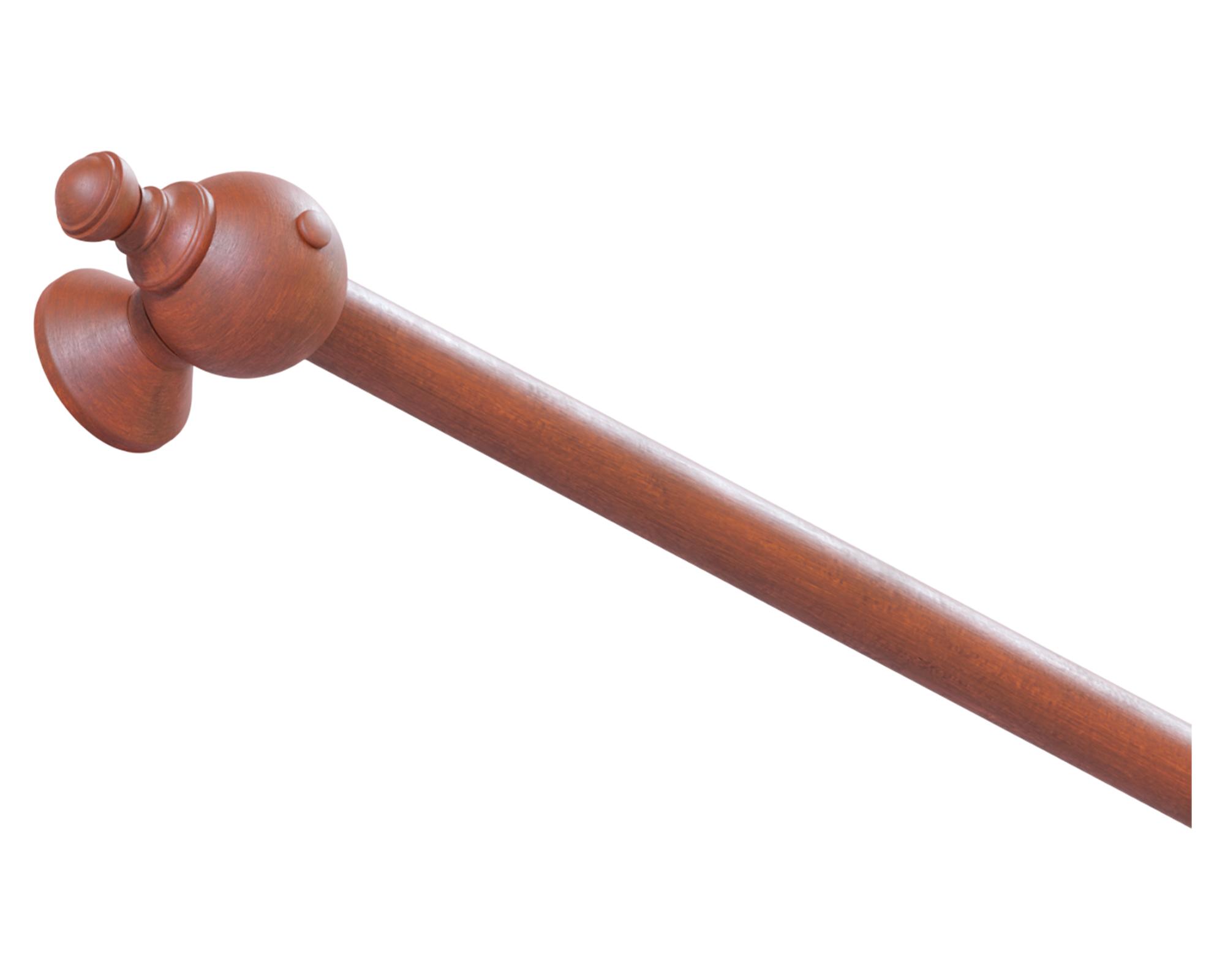 Barra para cortina madera 22 mm sin argollas 2x140 cm Cedro-0