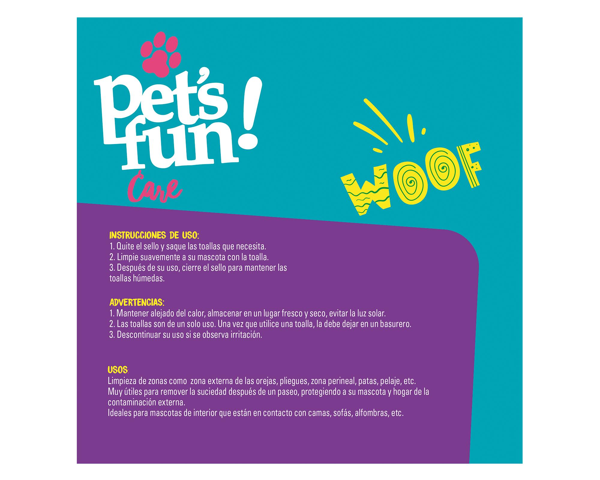 Toallitas húmedas para mascota 30 unidades Pet´s Fun-2