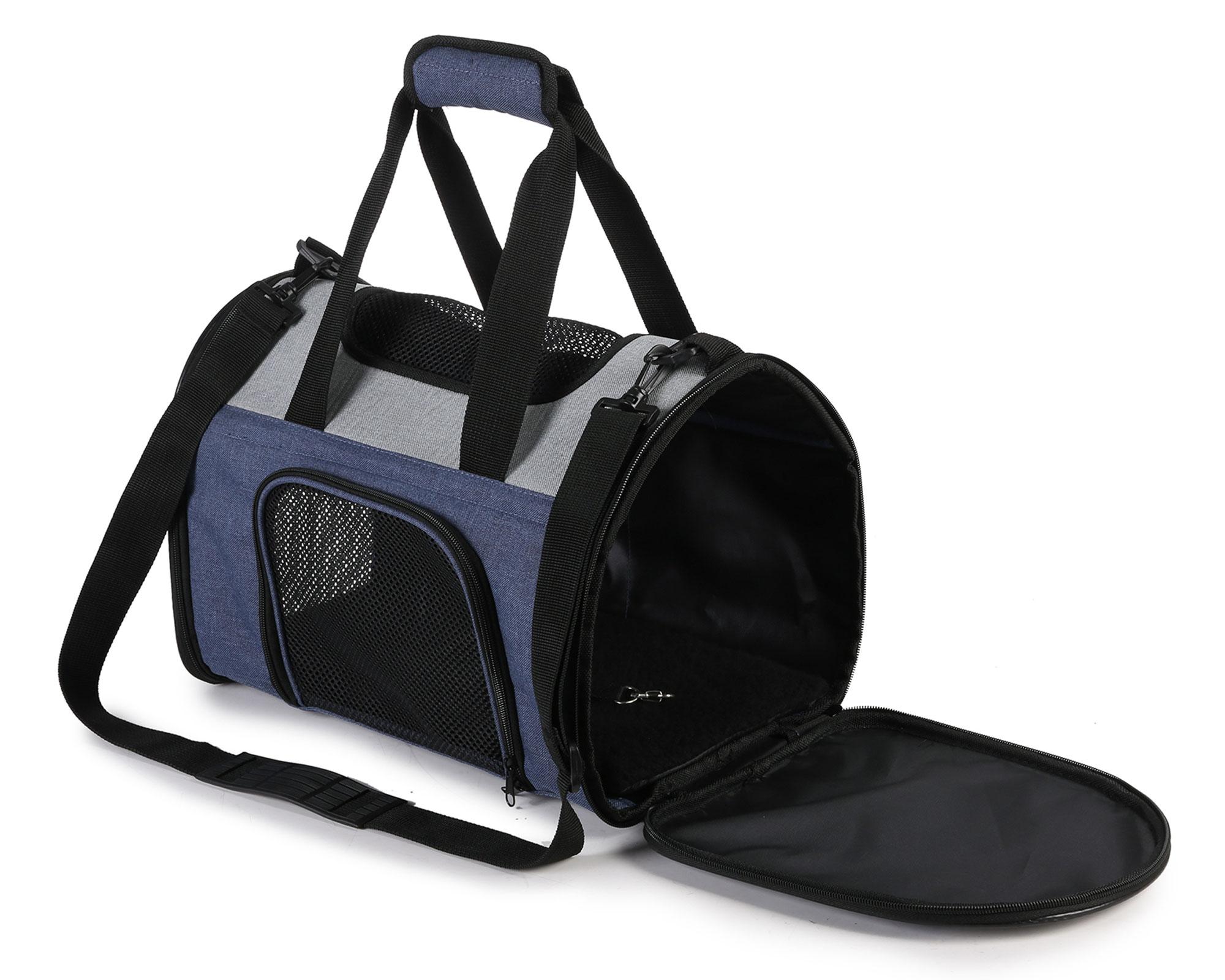 Bolso transporte mascota curvo negro Pet's fun-4