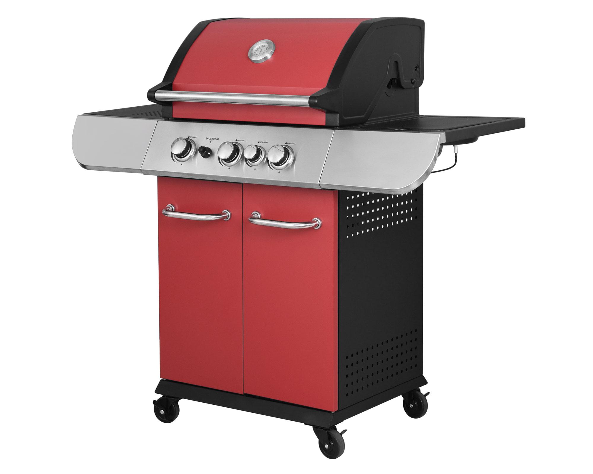 Parrilla 3 quemadores + quemador lateral Kansas Beef Maker.-3