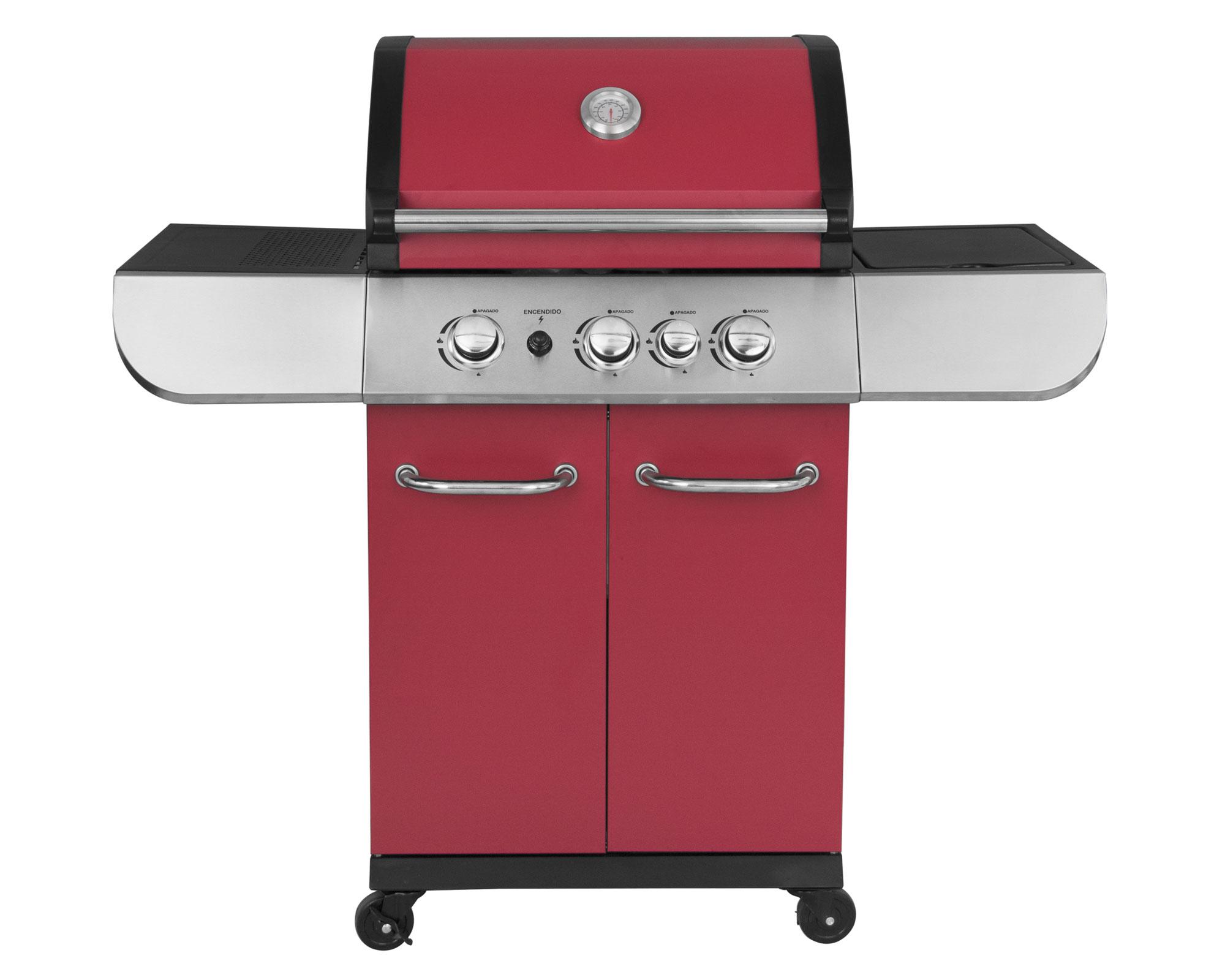 Parrilla 3 quemadores + quemador lateral Kansas Beef Maker.-0