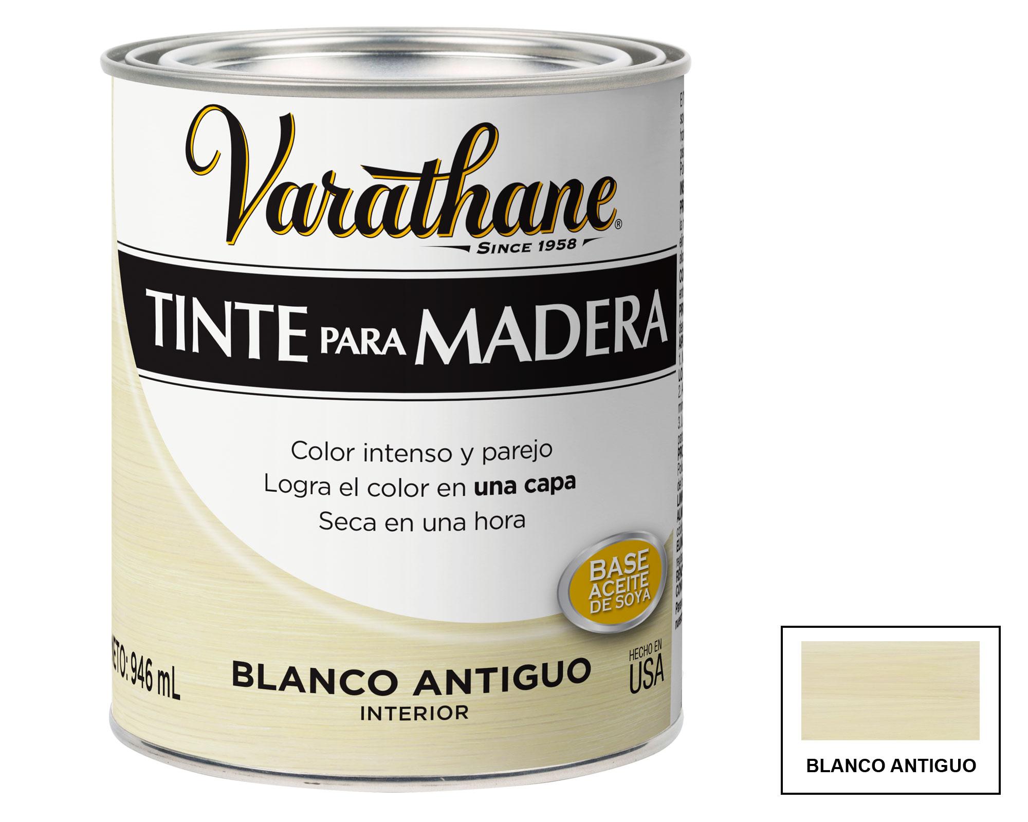 Tinte para madera 946 ml blanco antiguo mate Varathane.-0