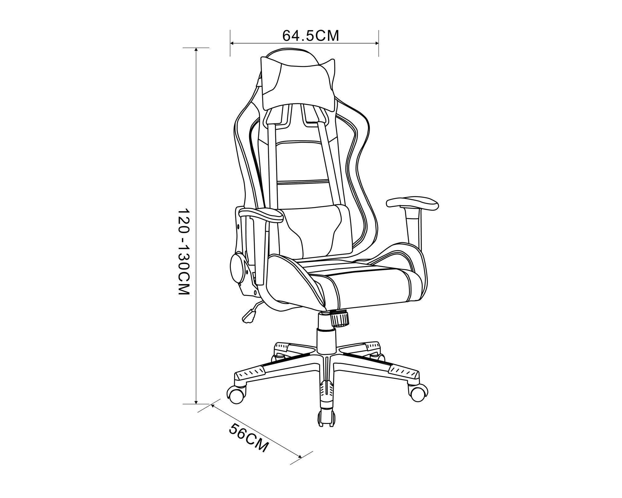 Silla gamer Marc negro/azul M+Design-4