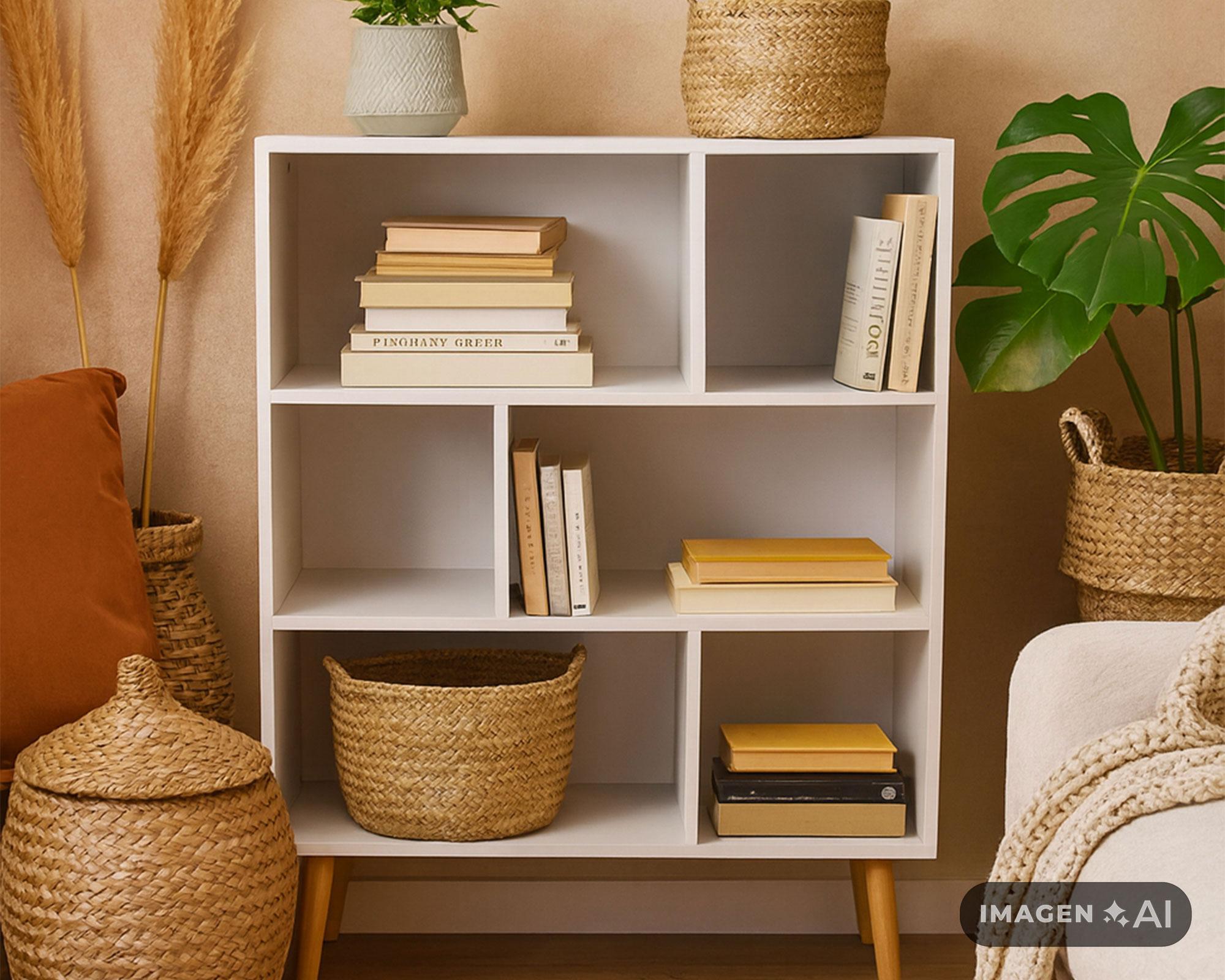 Librero 6 espacios Rummy S blanco M+Design.-4