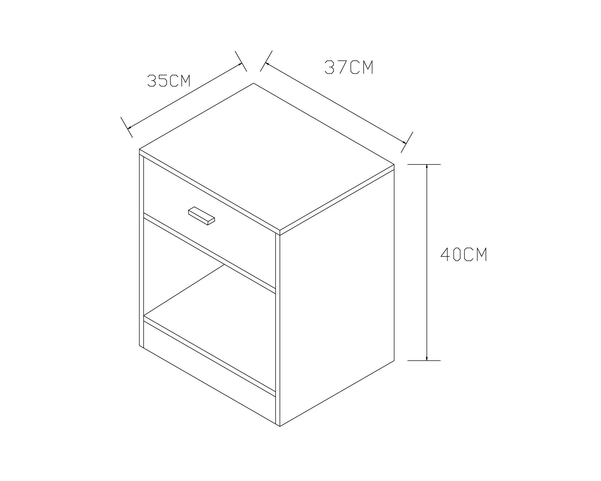 Velador 1 cajón Nordic café/blanco M+Design-4