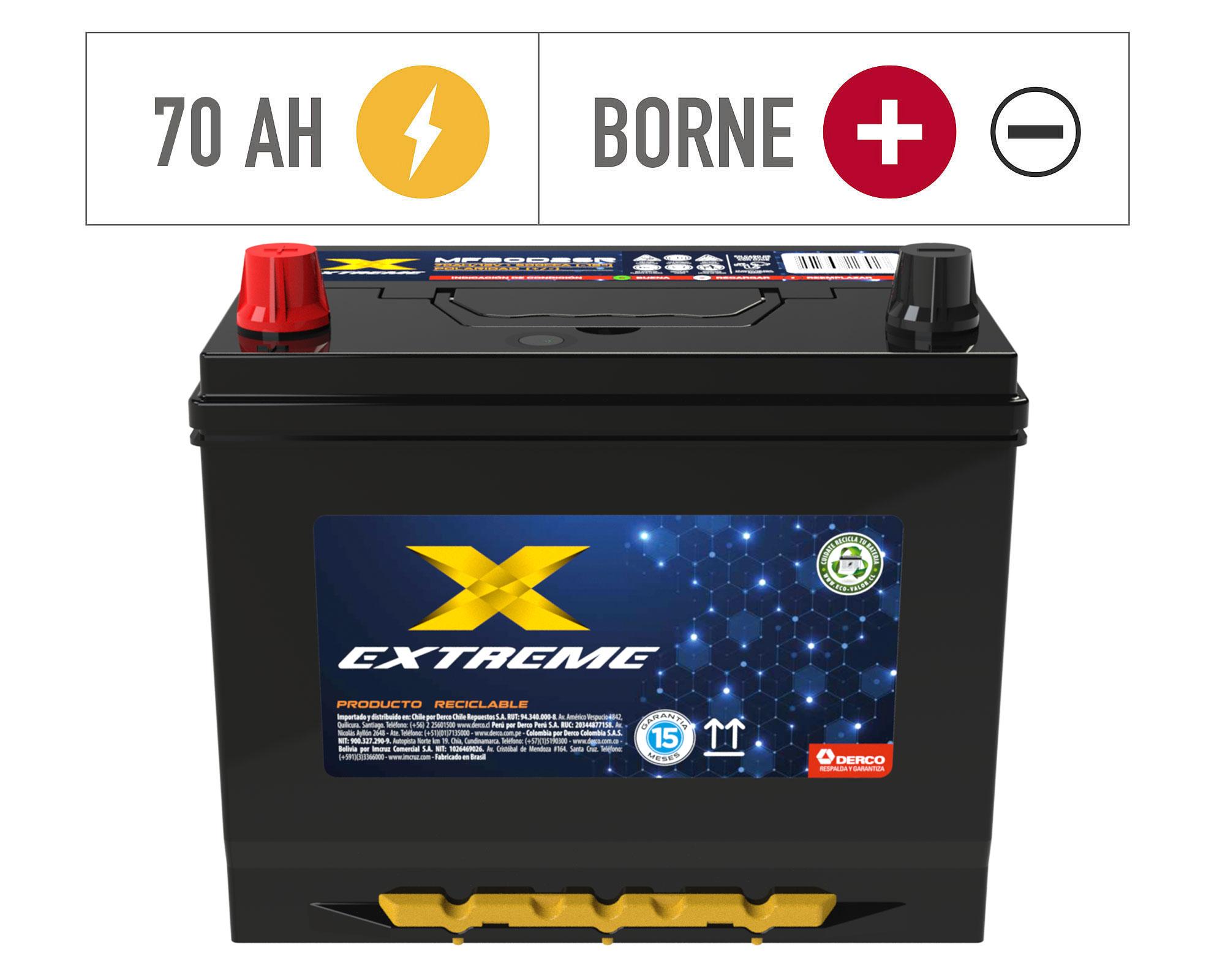 Batería 70AH 600CCA derecho MF80D26R Extreme.-1