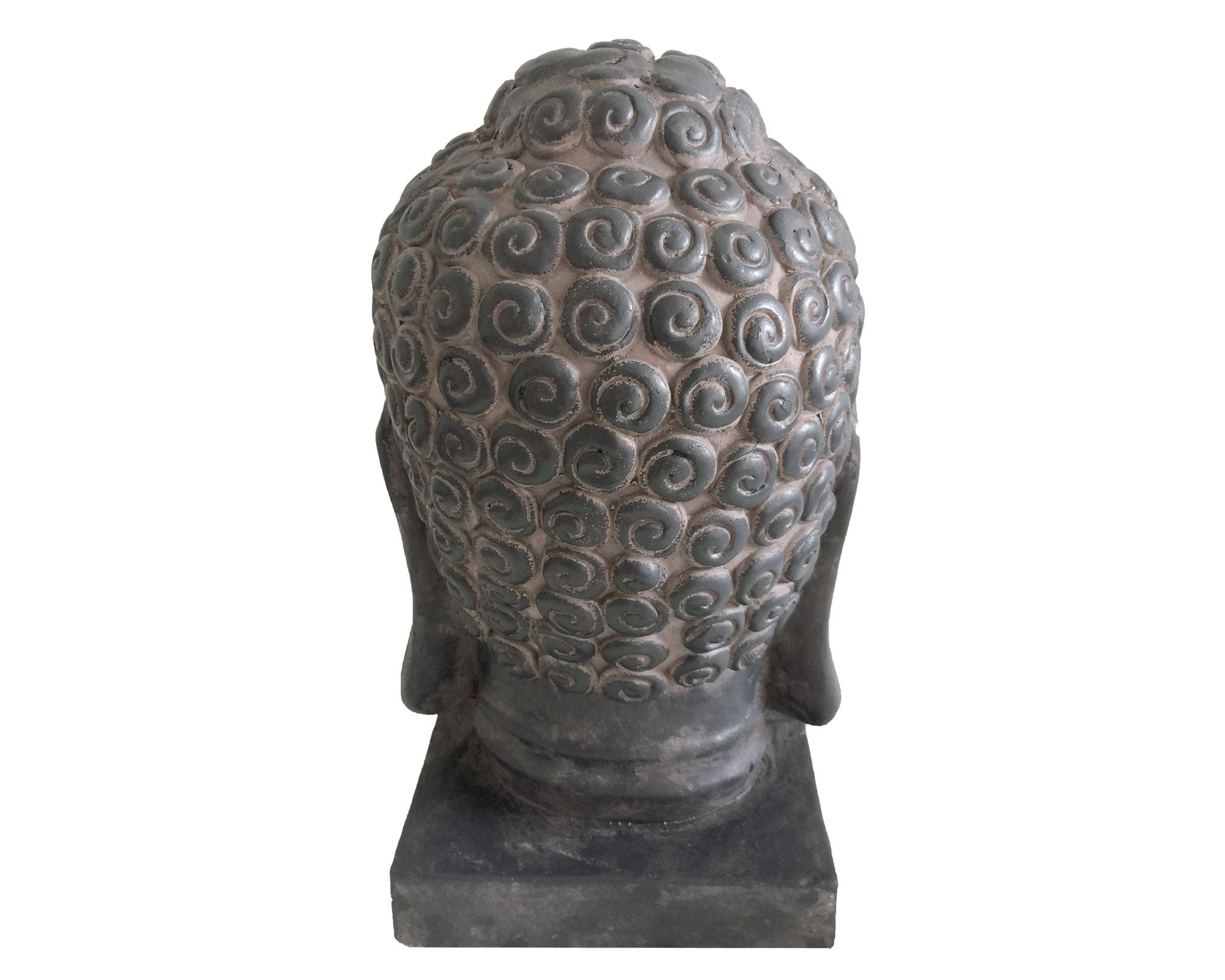 Figura decorativa 42 cm cabeza buda gris oscuro Outzen-2