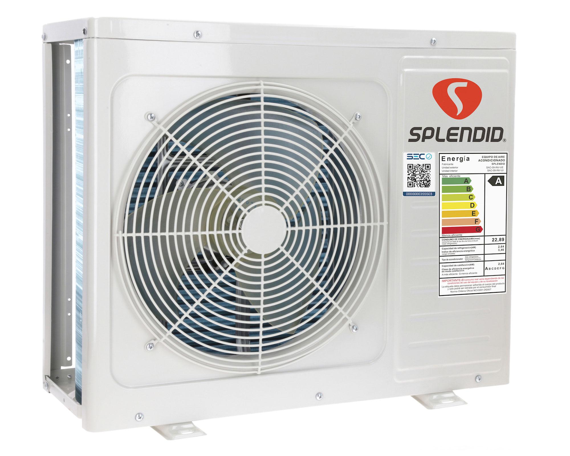 Aire acondicionado split 9000 BTU frío/calor SAC-09K-O Splendid.-2