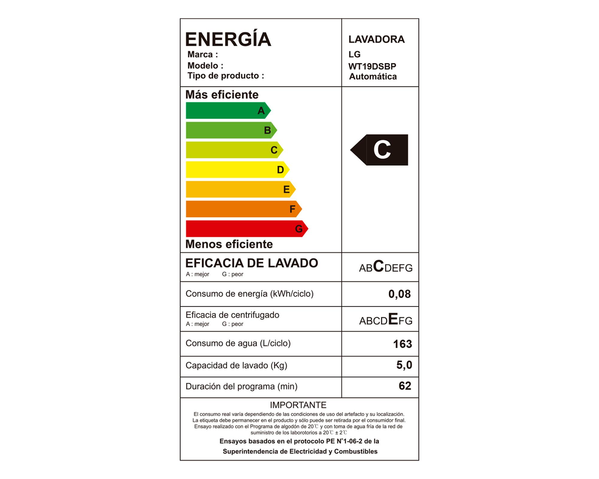 Lavadora carga superior 19 kg WT19DSBP LG-6