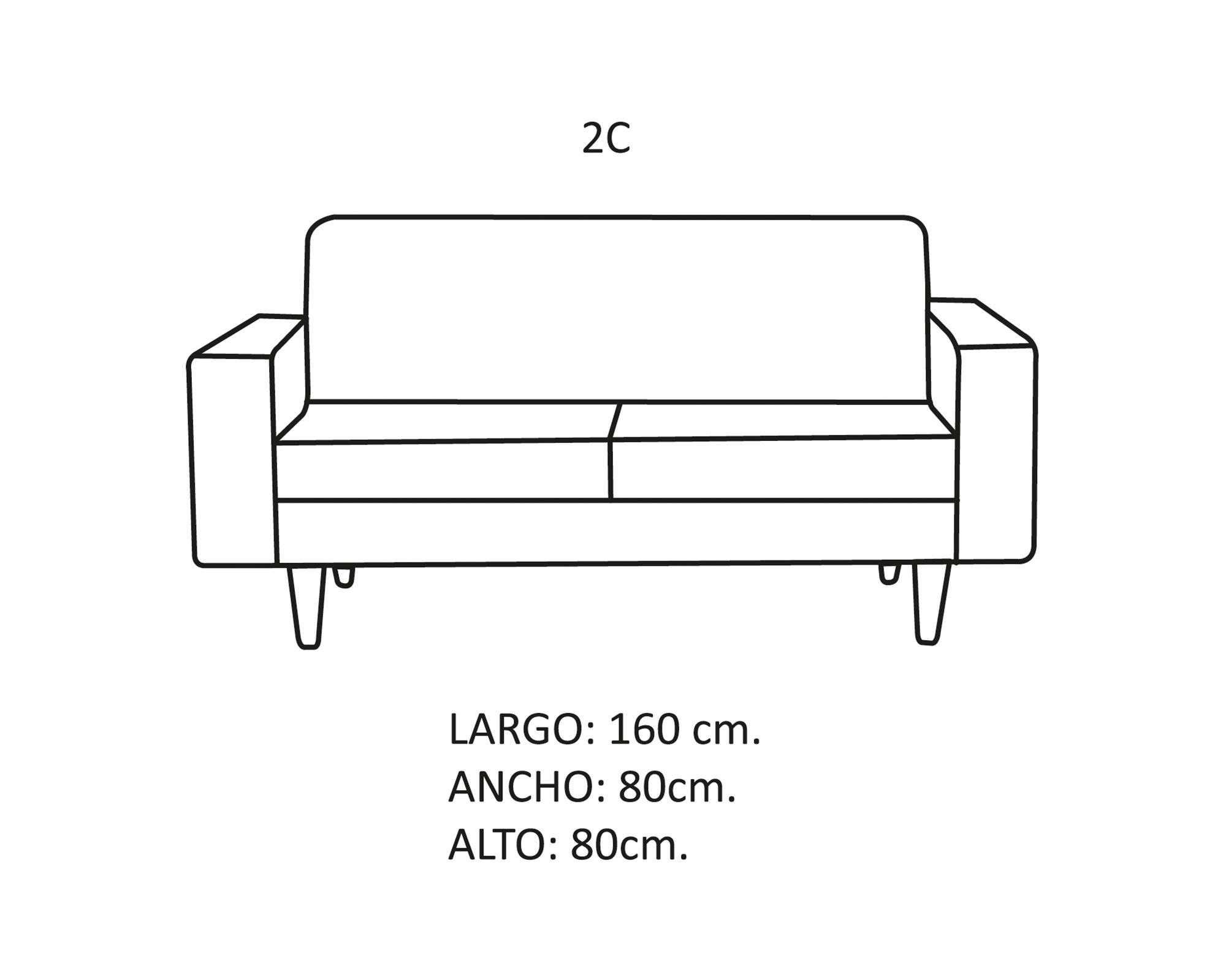 Sofá Salerno 2 cuerpos azul Latam Home-3