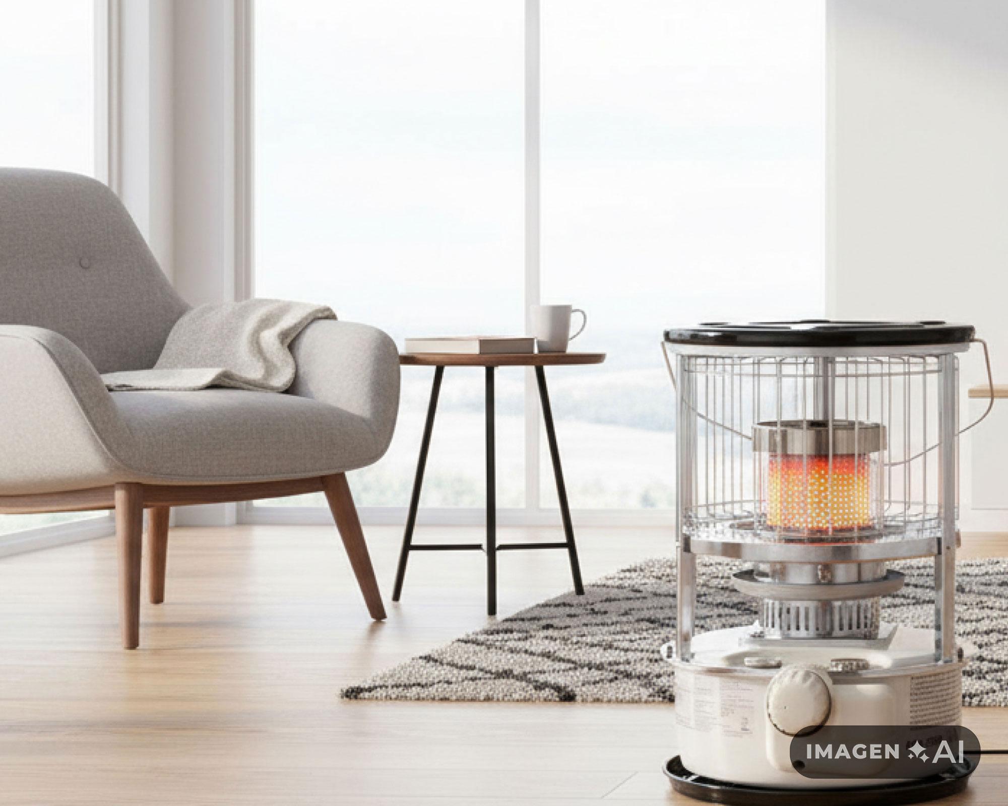 Estufa a parafina 9000 BTU KPM-3300 negro/blanco-3