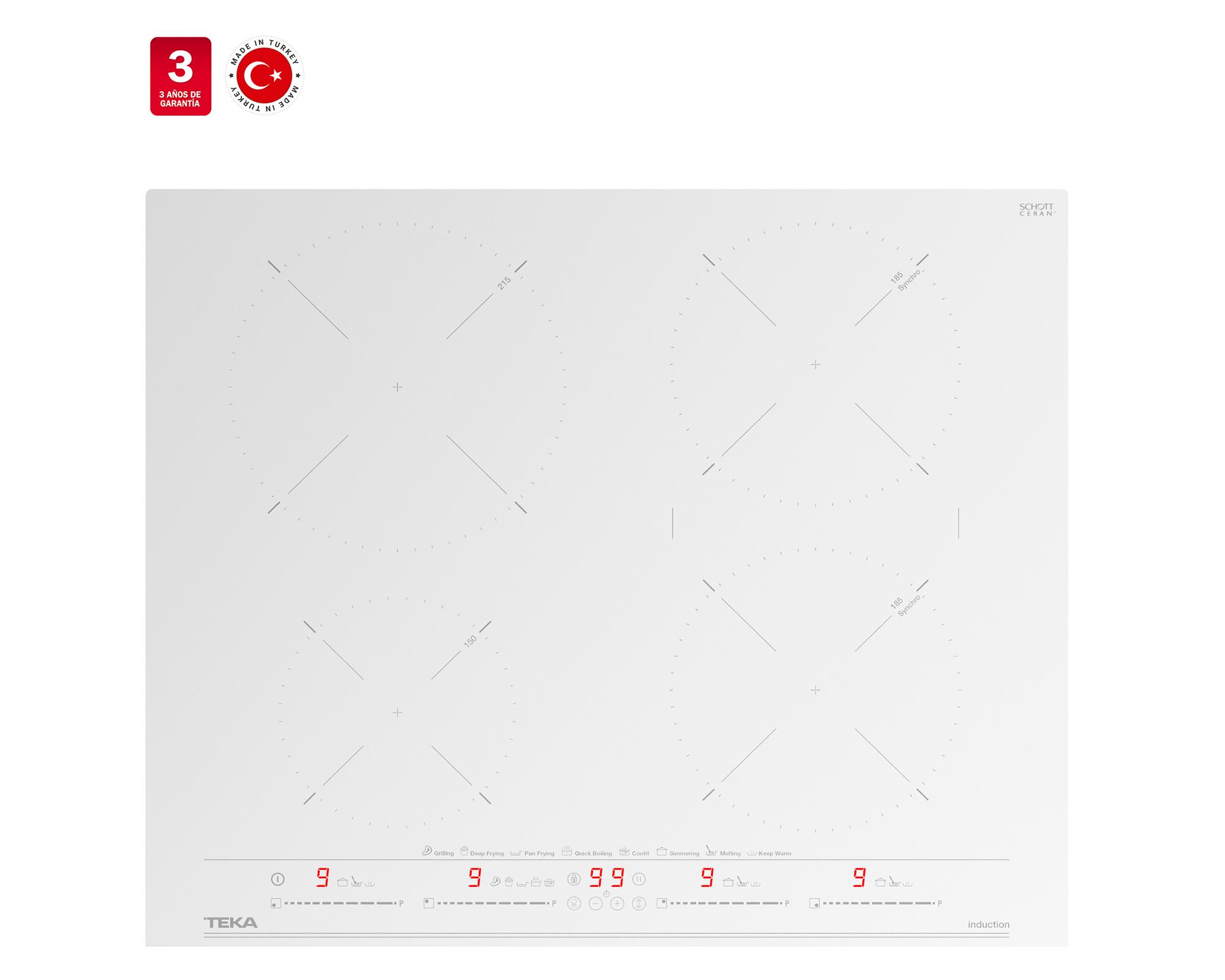 Encimera vitrocerámica 4 quemadores IZC64630 WHMST blanco Teka.-1