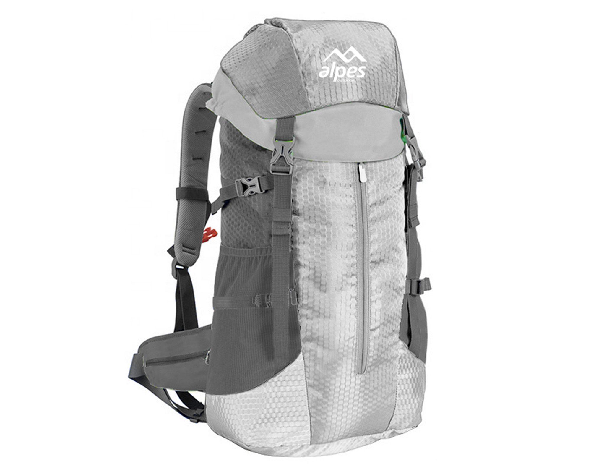 Mochila camping 45 litros Tubinga gris Alpes.-0