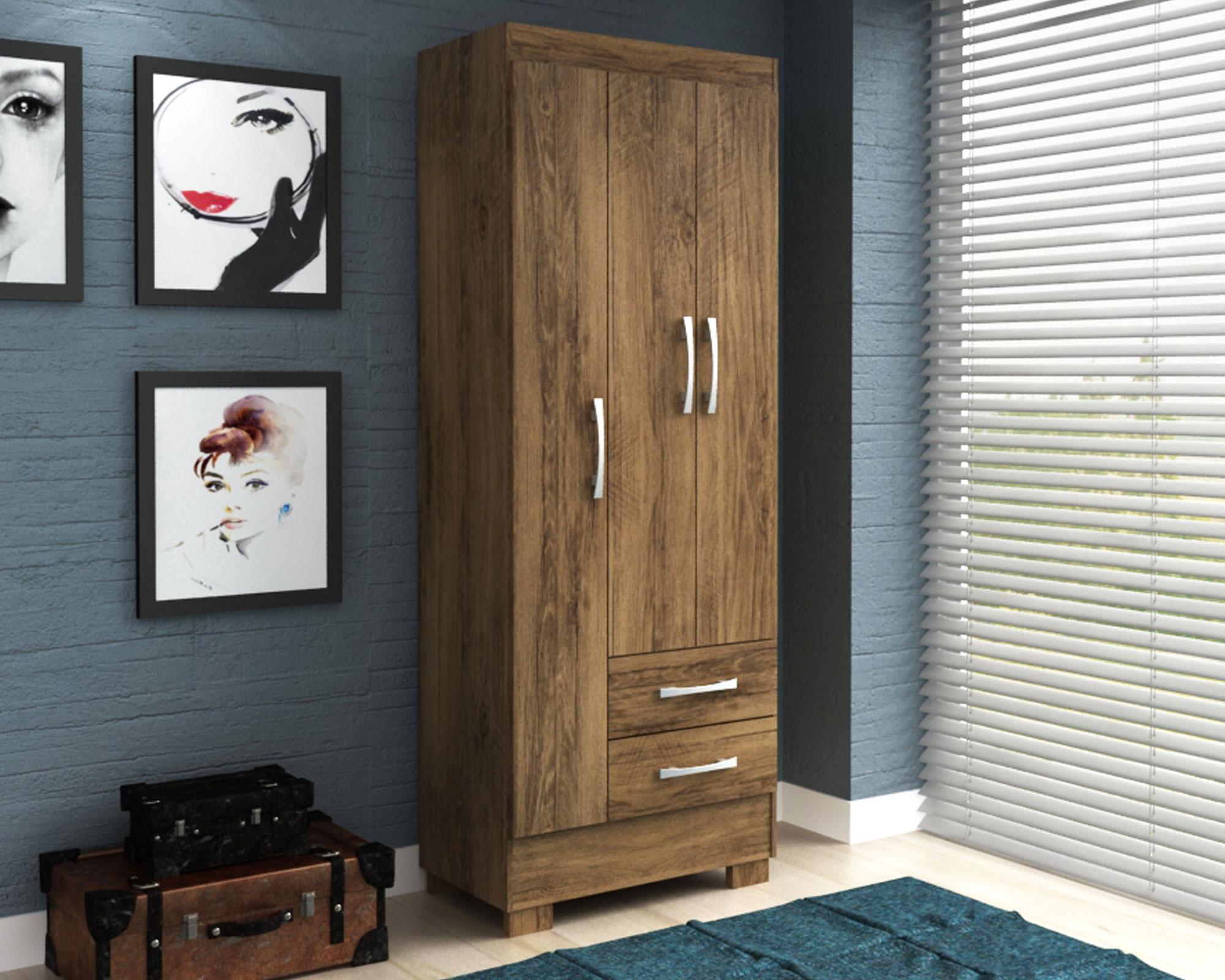 Clóset 3 puertas 2 cajones Río café Altavision-2