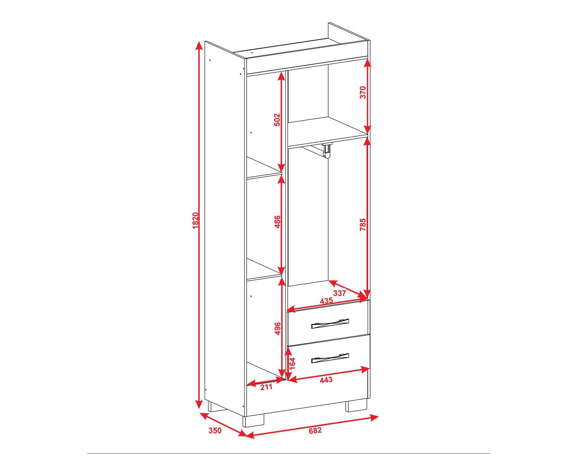 Clóset 3 puertas 2 cajones Río café Altavision-3