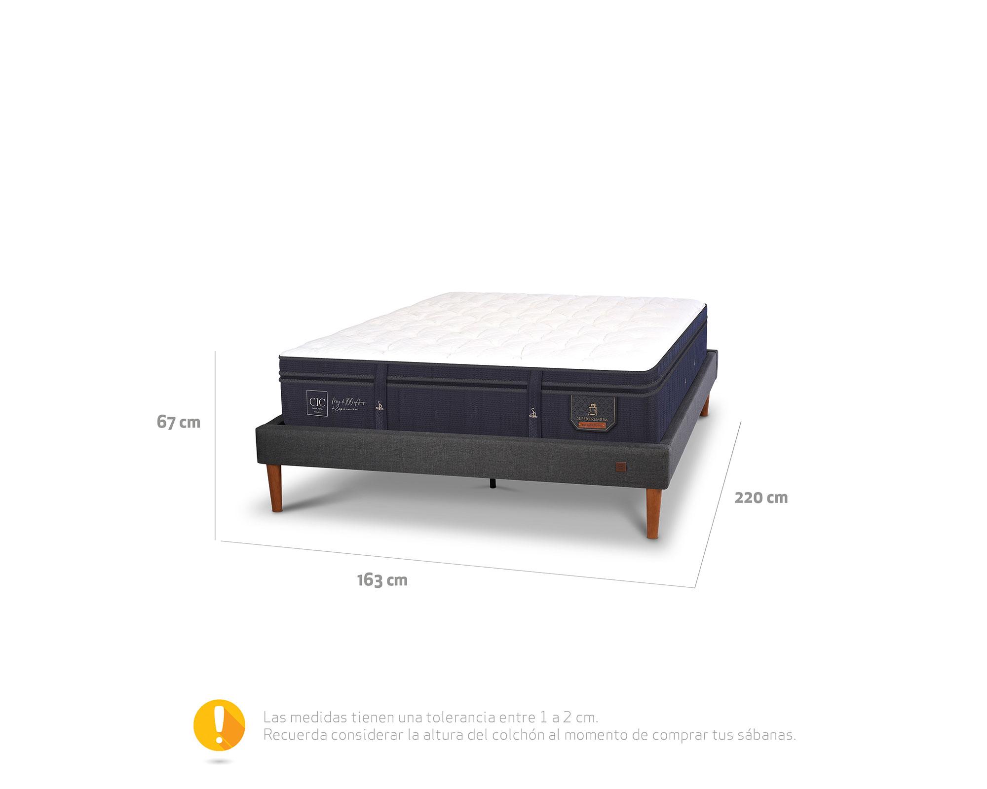 Cama europea curve 2 plazas Super Premium Cic-6