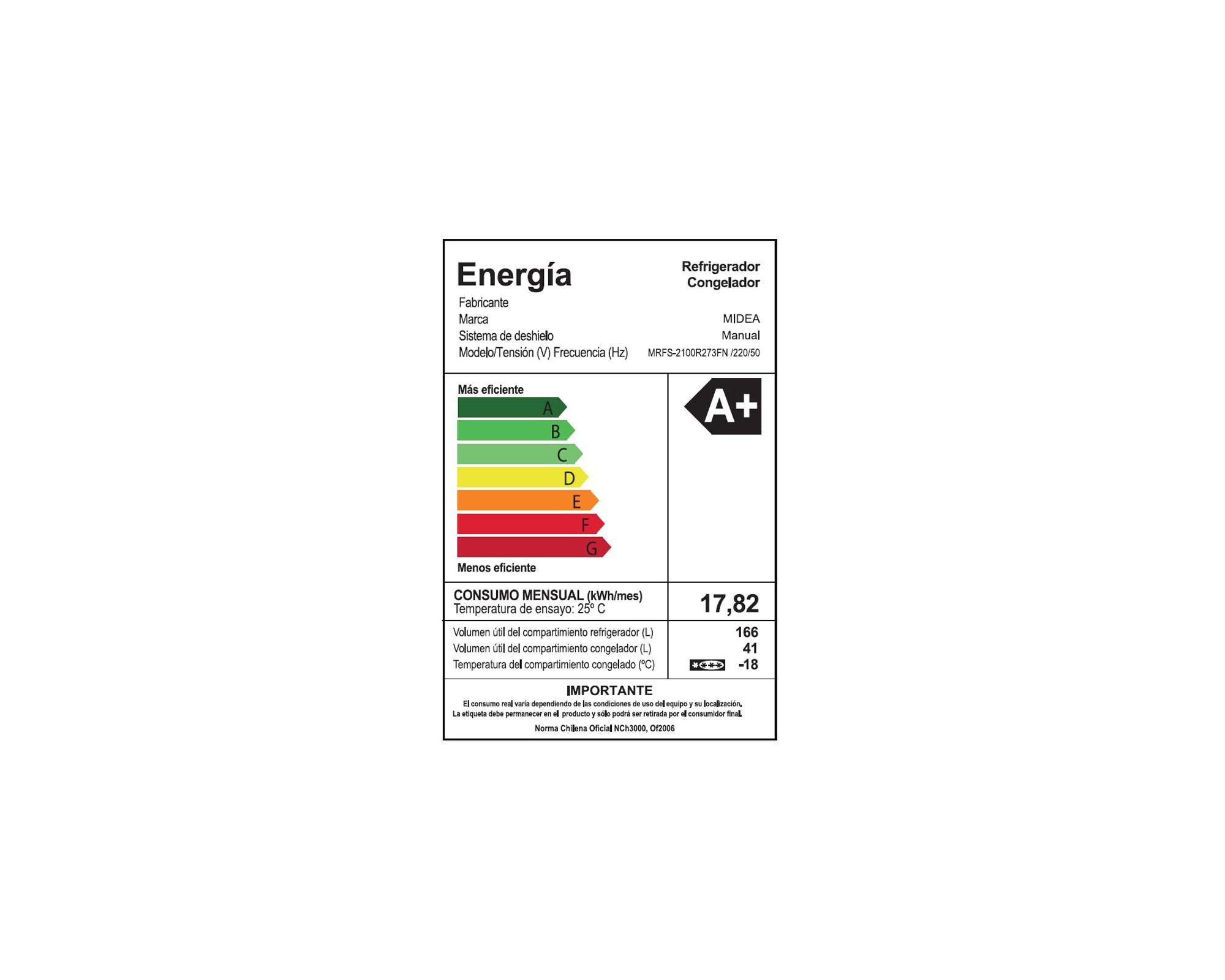 Refrigerador frío dierecto 207 litros MRFS-2100R273FN Midea-7