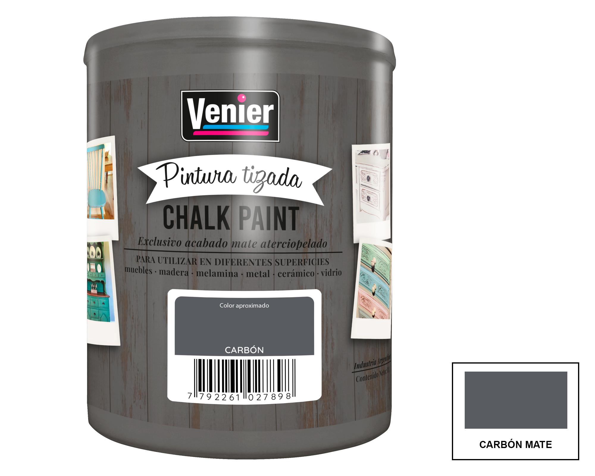 Pintura tizada 1 litro Chalk Paint Carbón mate-0