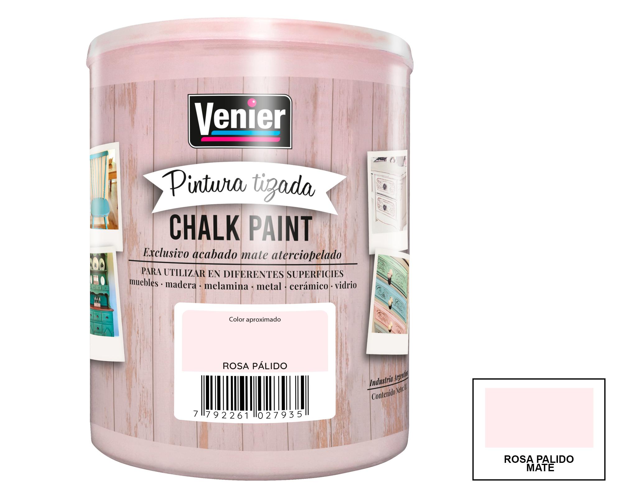 Pintura tizada 1 litro Chalk Paint Rosa Pálido mate-0
