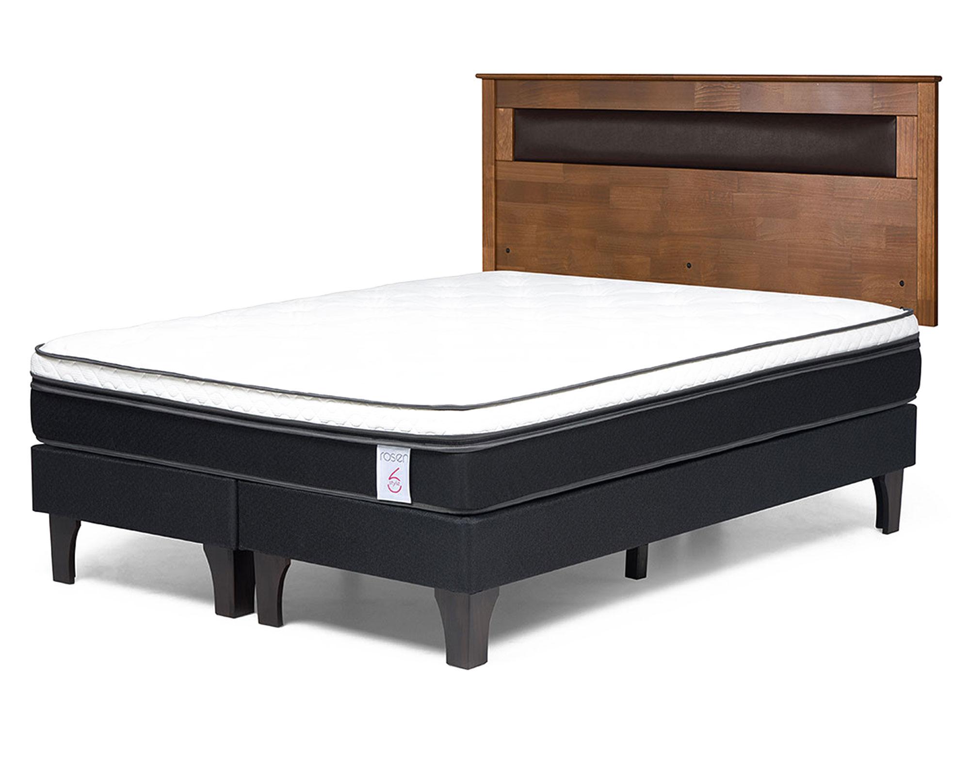 Cama europea 2 plazas New Style 6 + respaldo Ferrara Rosen-1