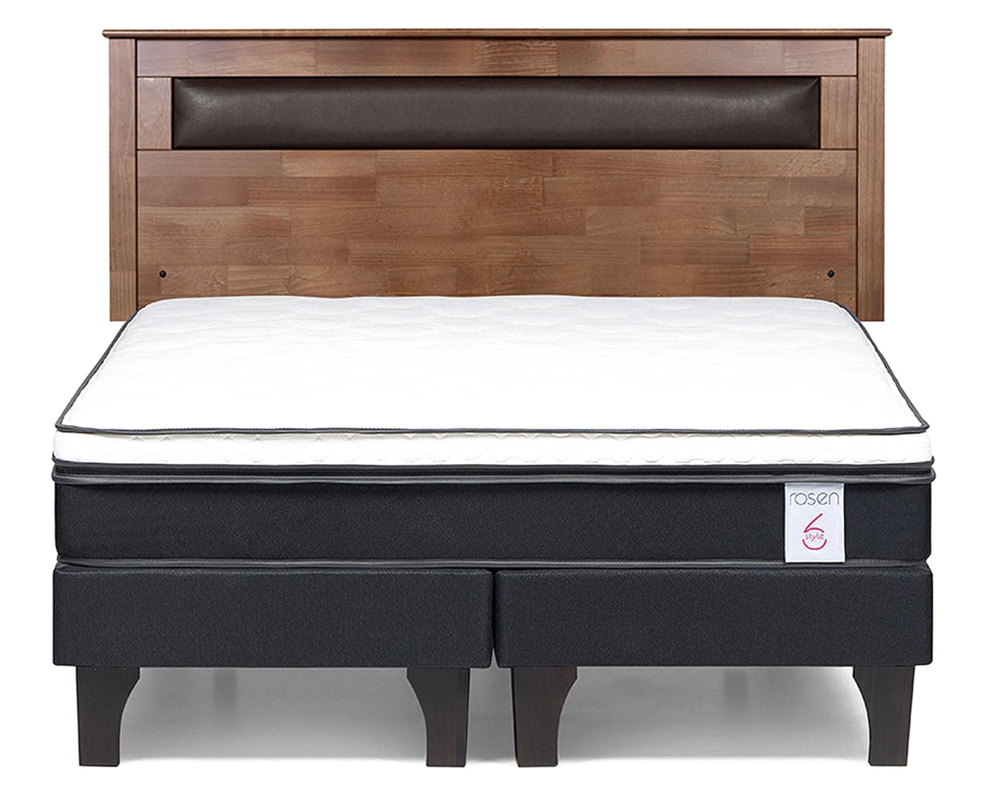 Cama europea 2 plazas New Style 6 + respaldo Ferrara Rosen-0