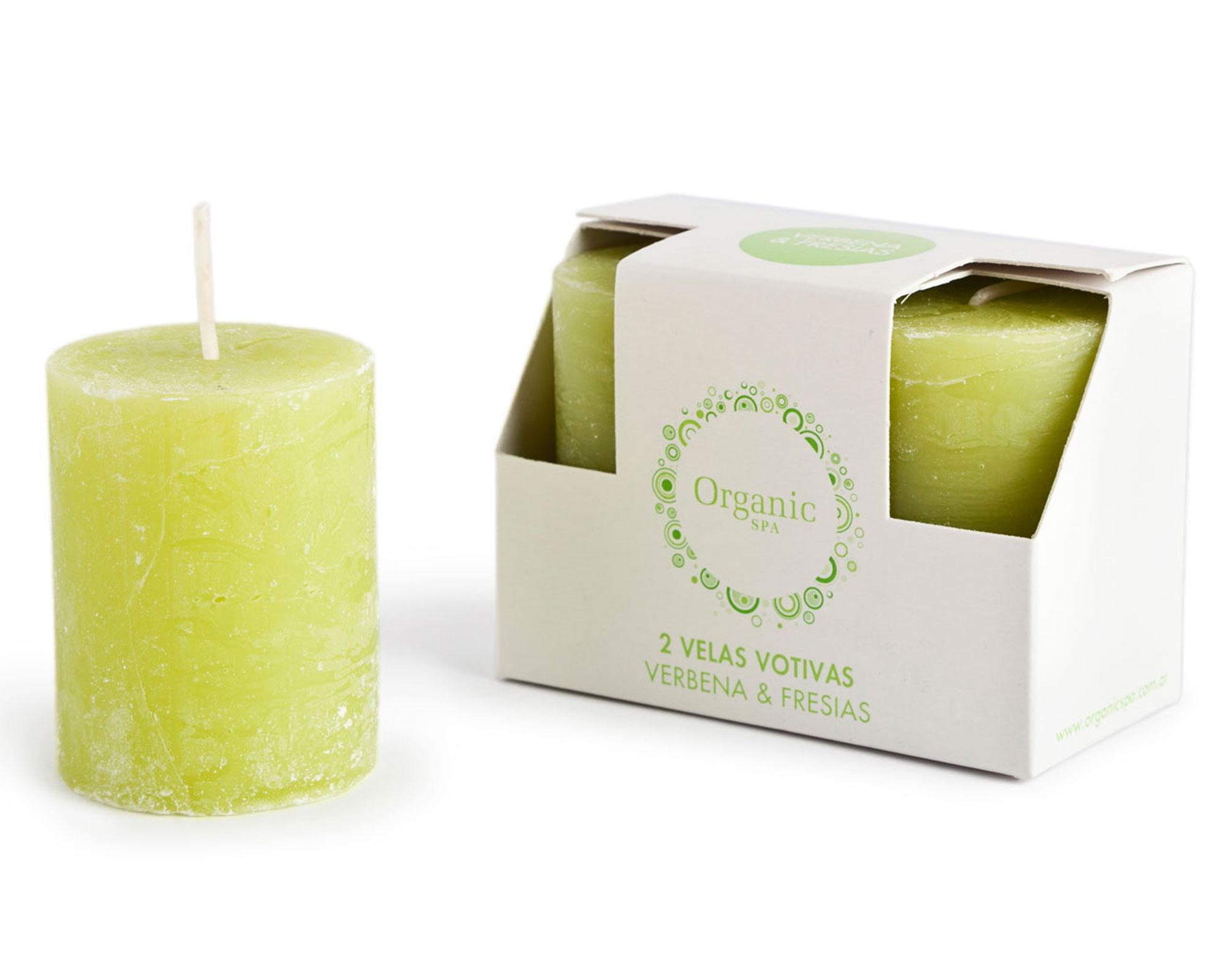 Vela verbena/fresias Votiva 2 unidades Organic Spa.-0