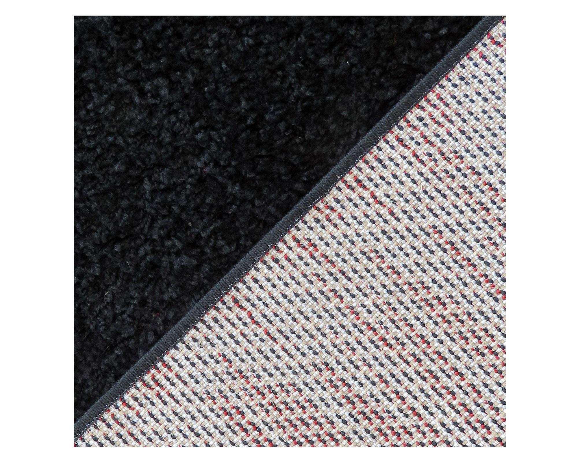 Alfombra shaggy 50x100 cm Lisa negro Idetex.-1