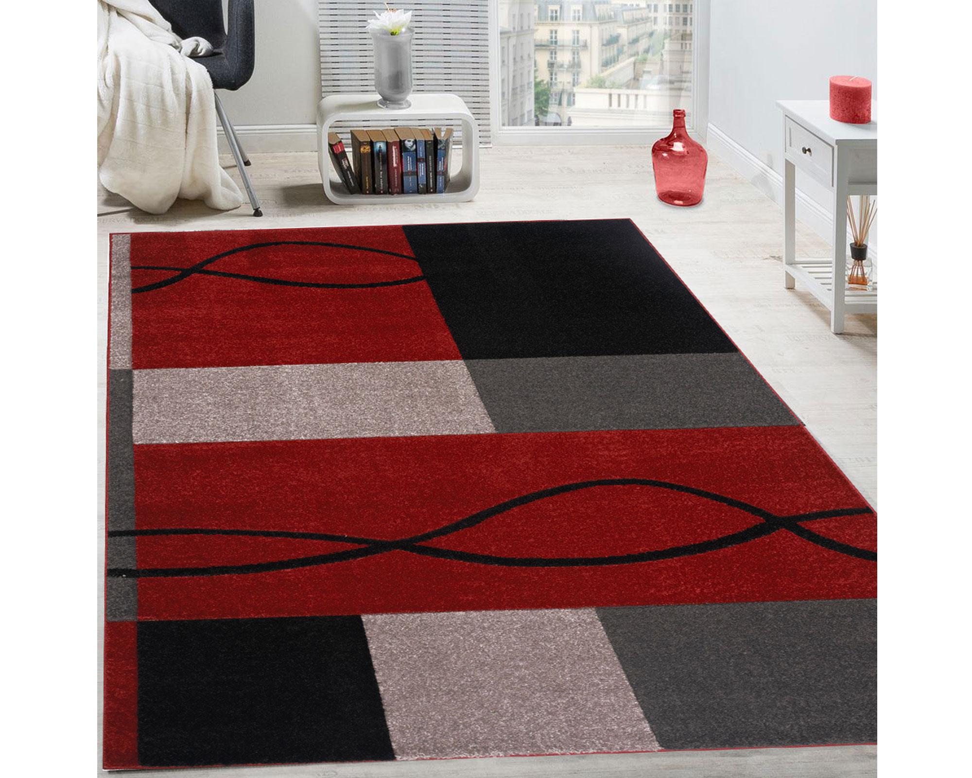 Alfombra 133x180 cm Frize Carved 5 rojo Idetex.-2