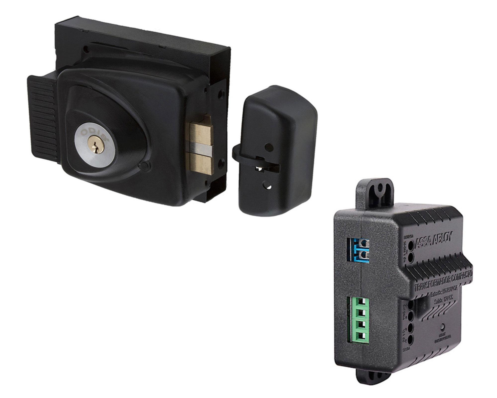 Cerradura sobreponer eléctrica + transformador 783 negro Odis.-3