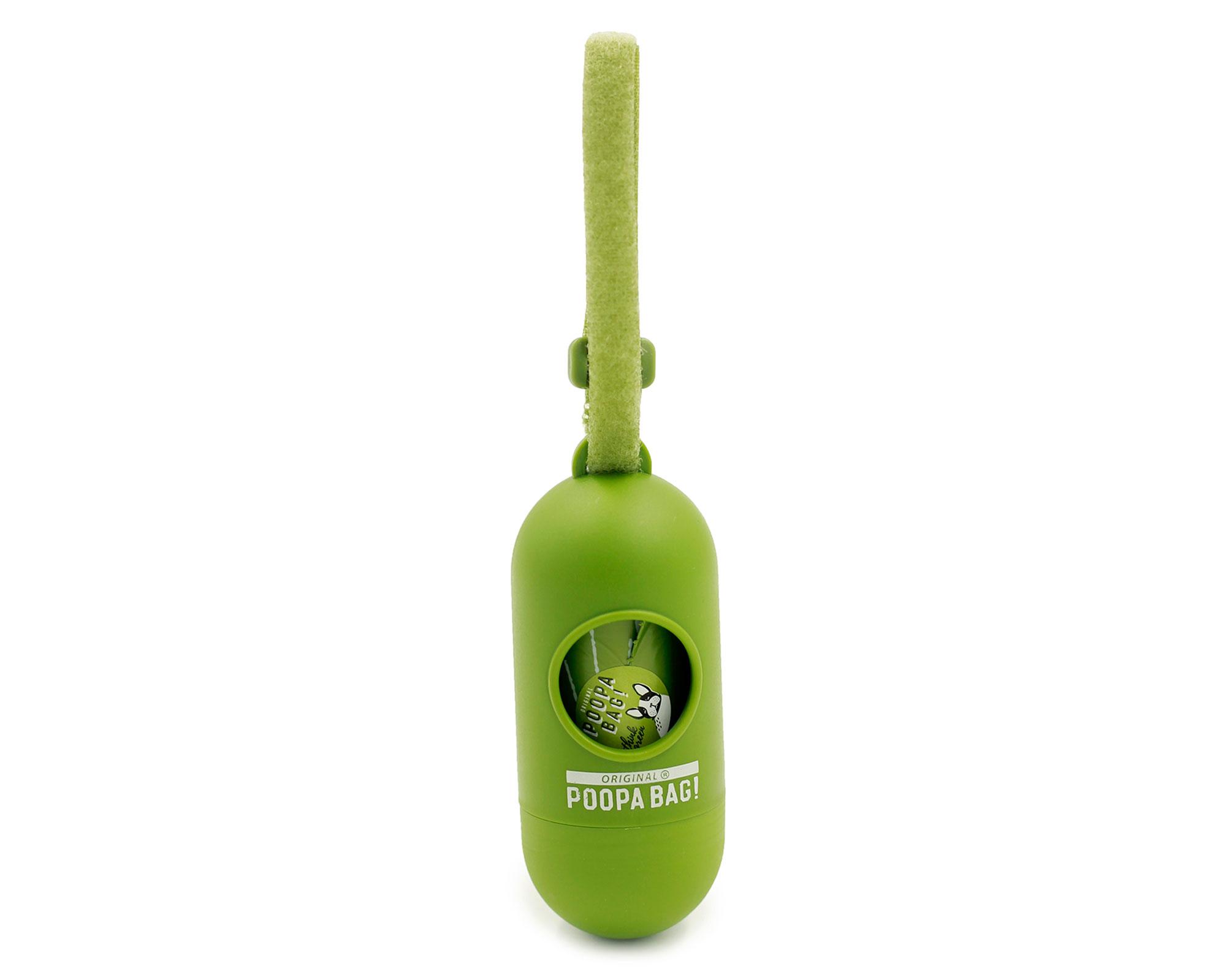 Dispensador + 15 bolsas verde Poopa Bag.-1