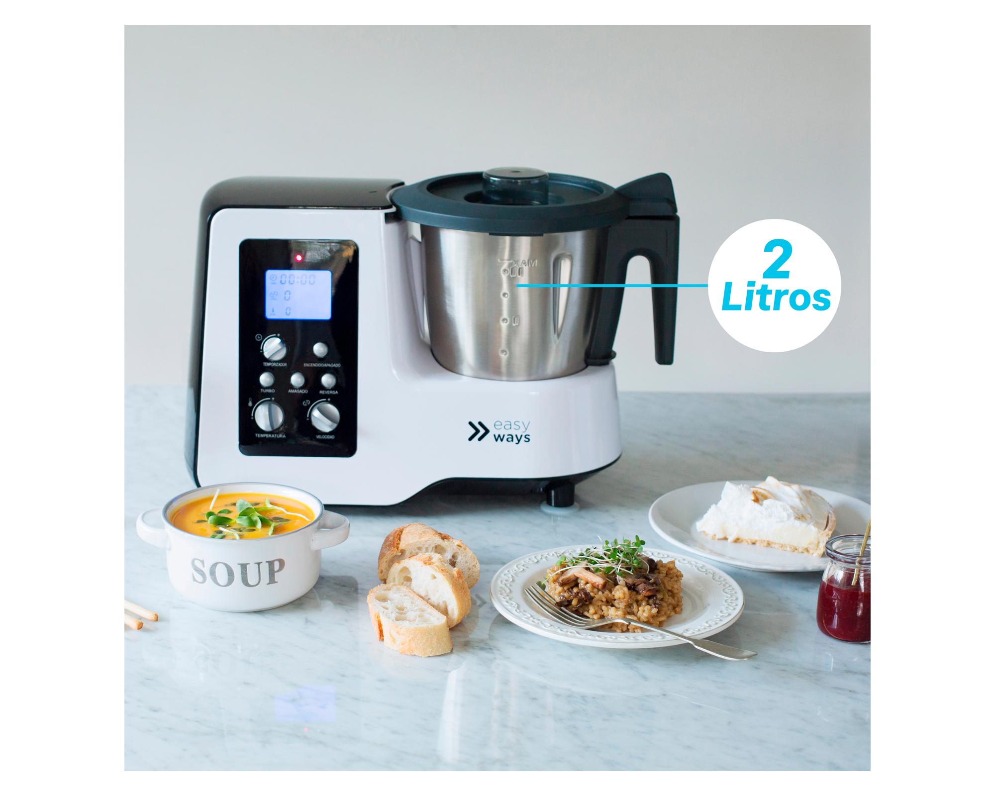 Robot de cocina 1800W Kitchen Pro blanco EasyWays.-3