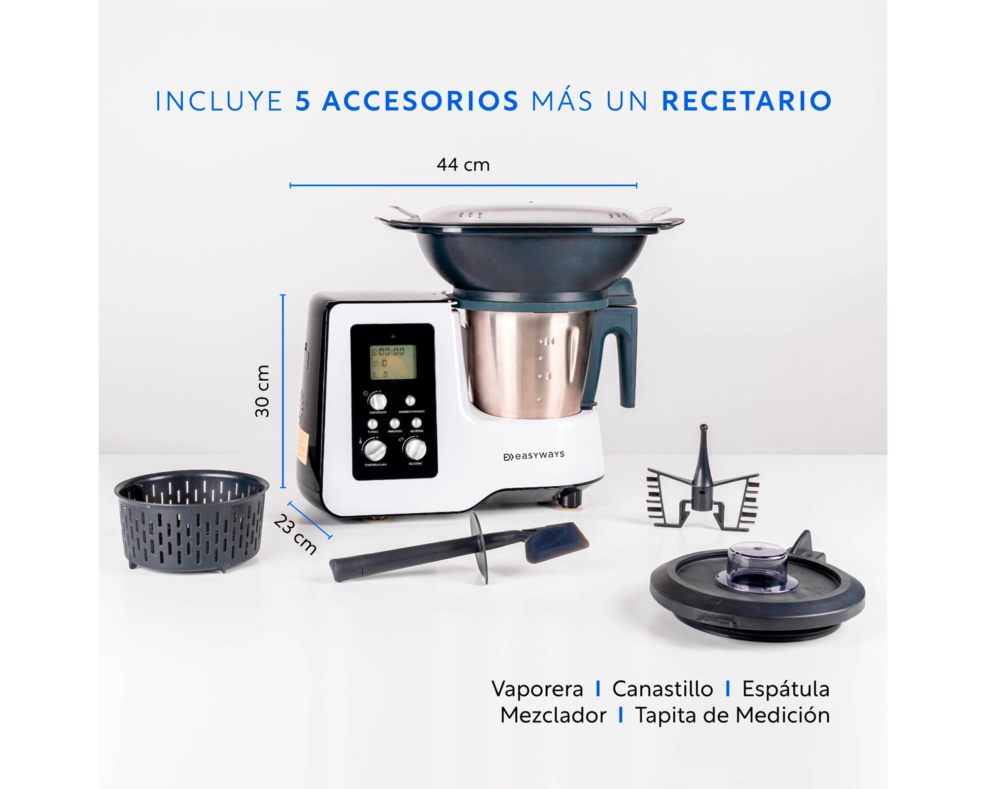Robot cocina kitchen Pro SPM128J blanco 2 lt-5