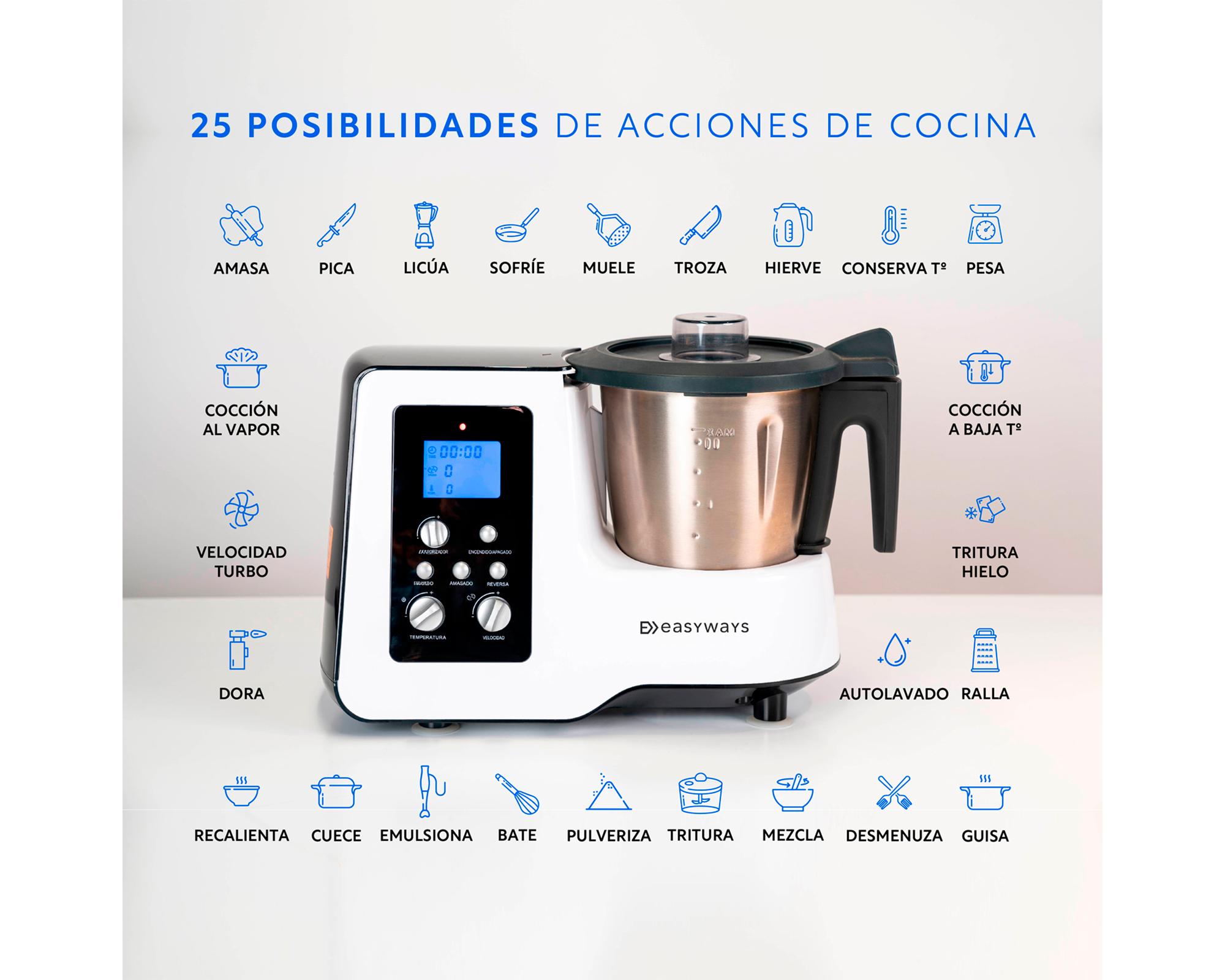 Robot cocina kitchen Pro SPM128J blanco 2 lt-3