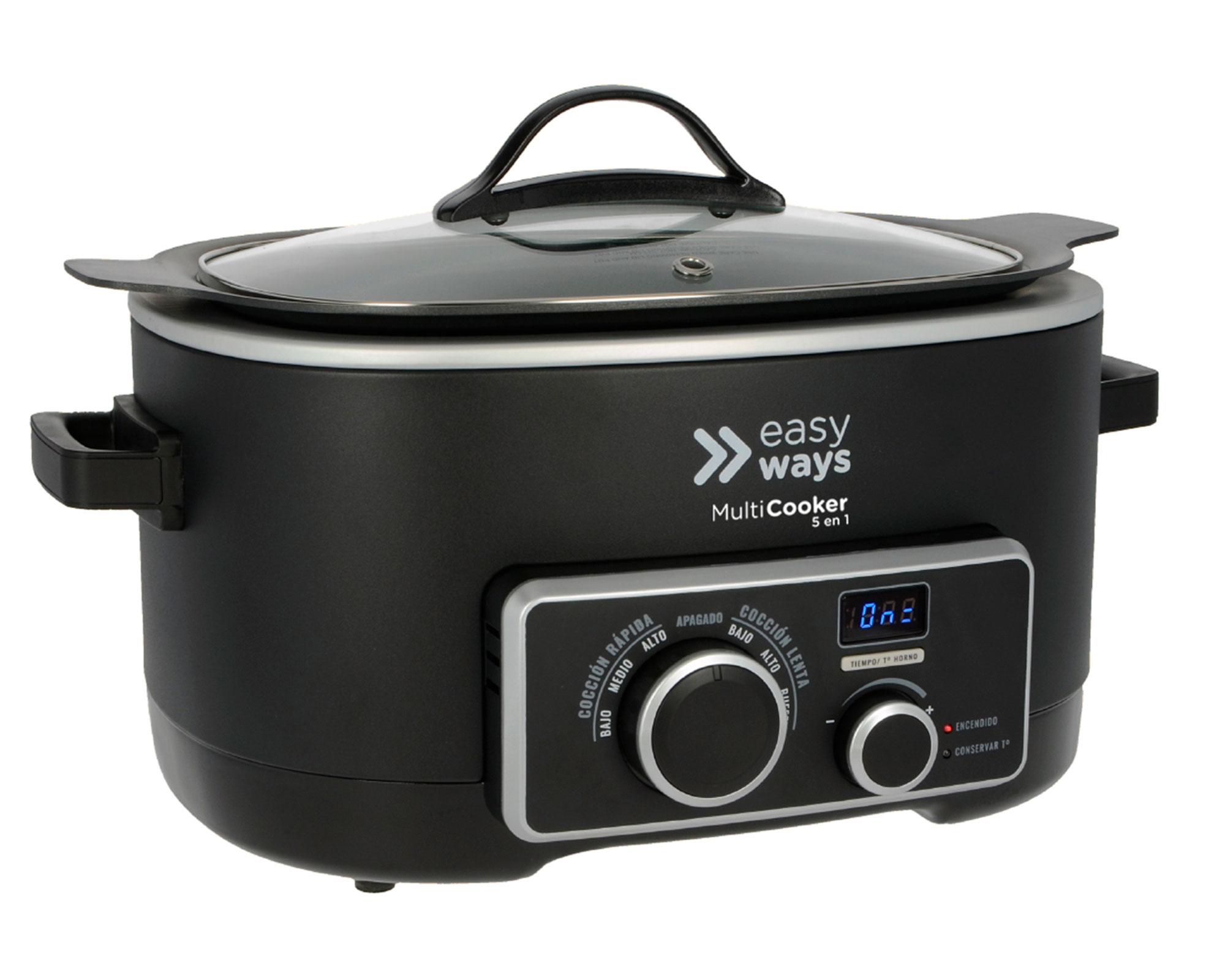 Olla eléctrica 5.5 litros Multicooker negro EasyWays.-0