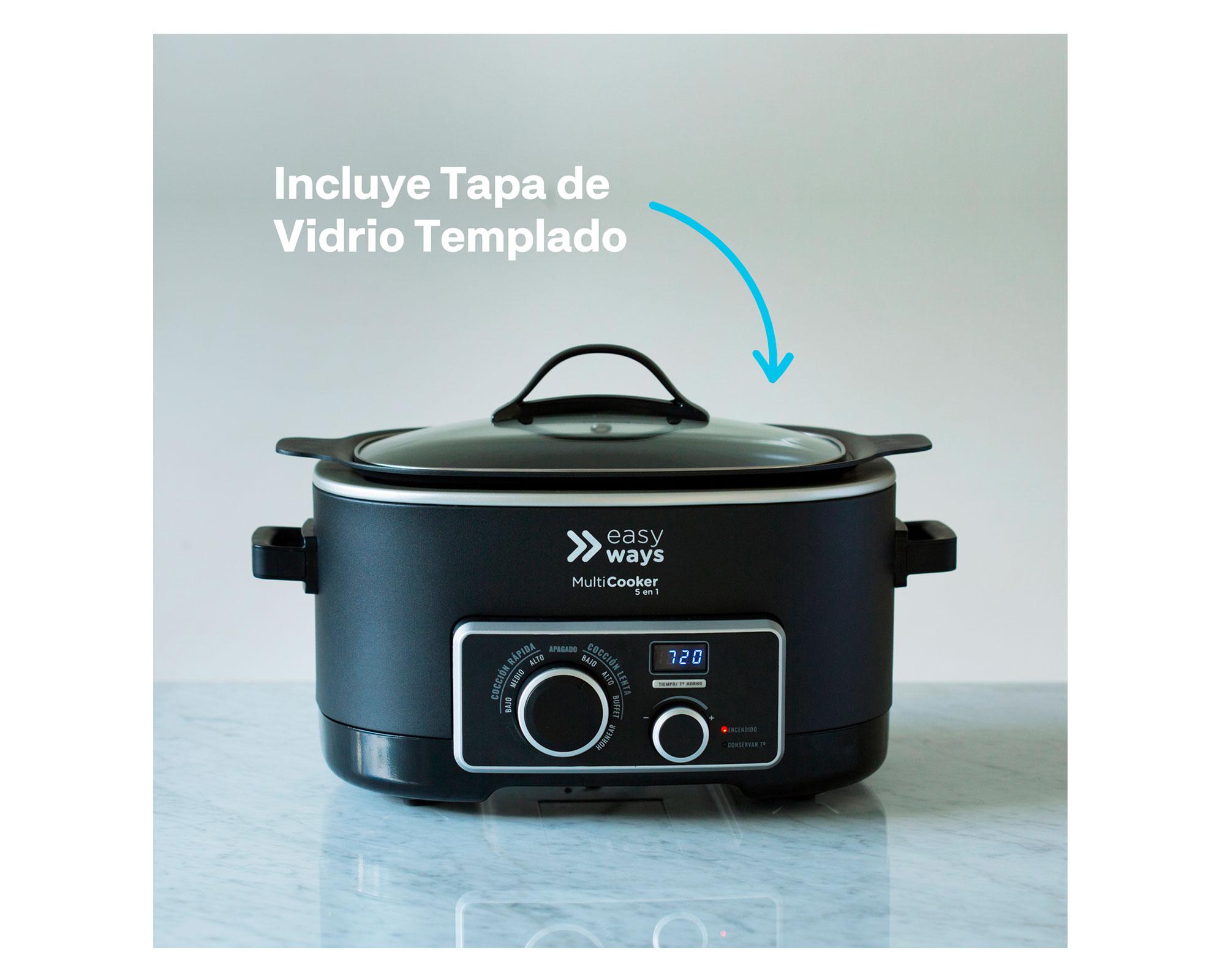 Olla eléctrica 5.5 litros Multicooker negro EasyWays.-3
