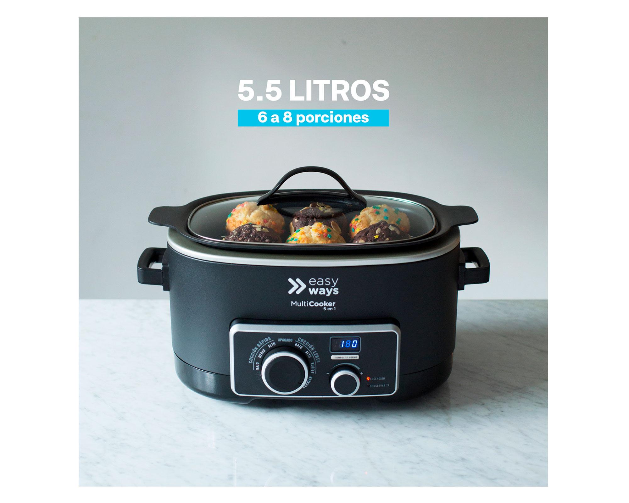 Olla eléctrica 5.5 litros Multicooker negro EasyWays.-1
