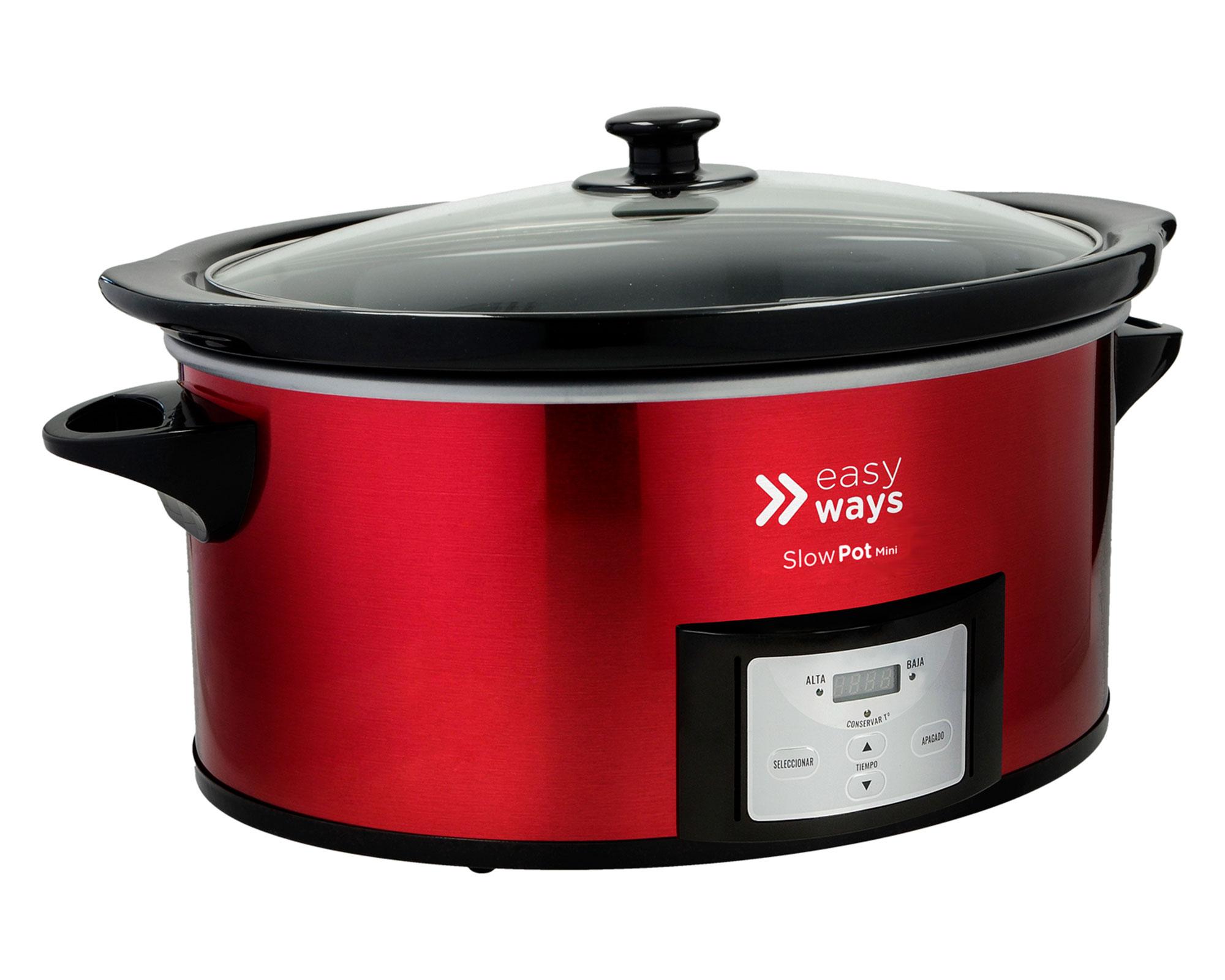Olla eléctrica 3.8 litros Slow Pot Mini rojo-6