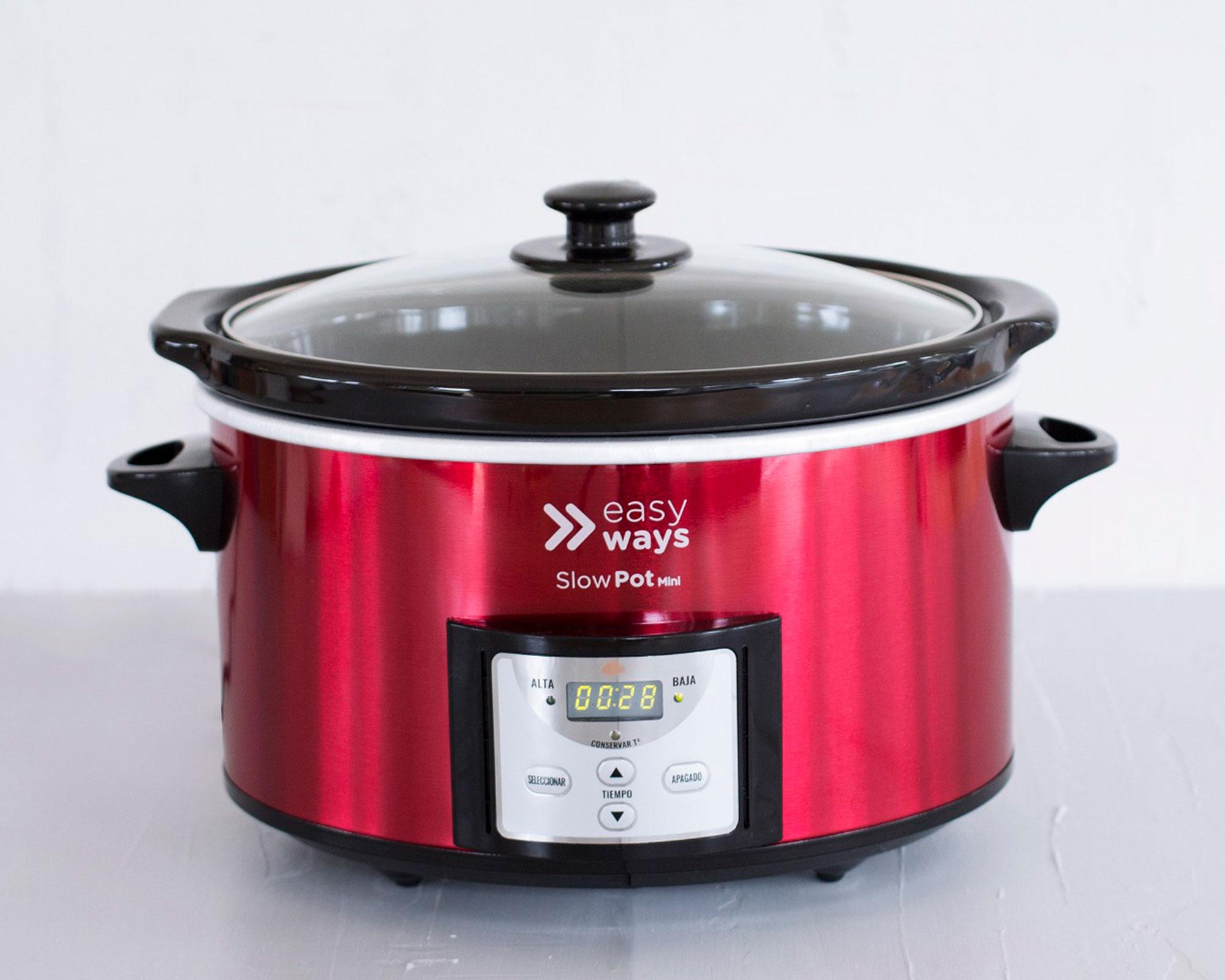 Olla eléctrica 3.8 litros Slow Pot Mini rojo-1