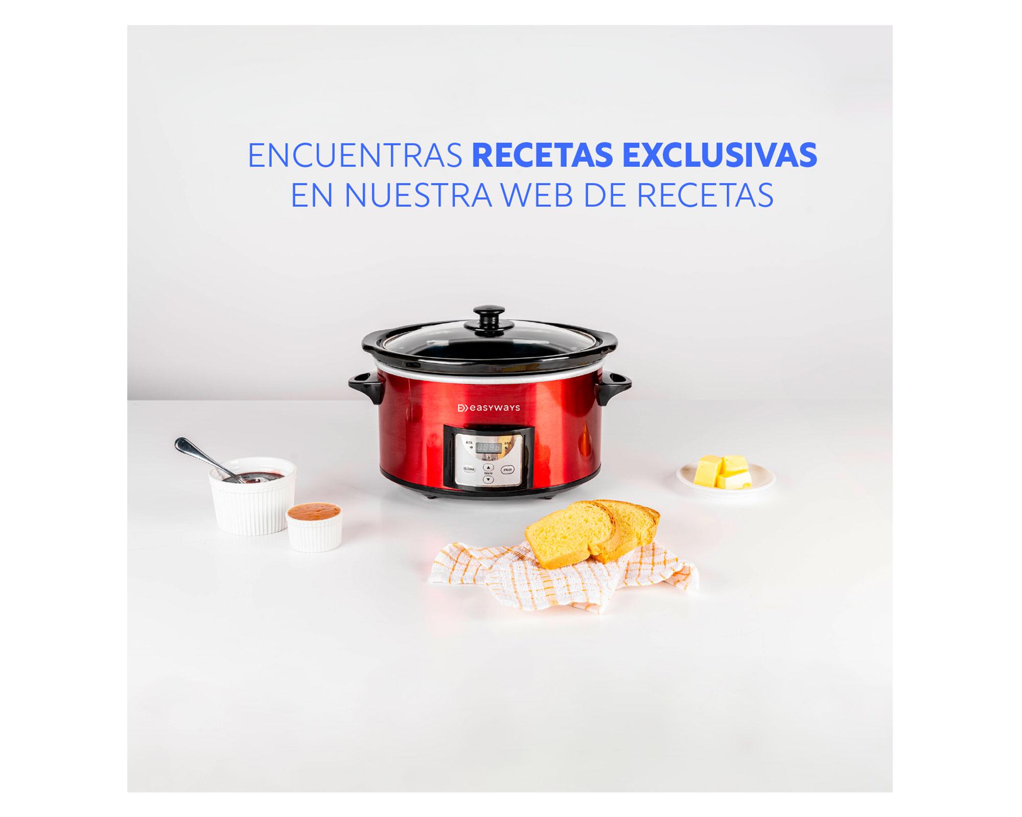 Olla eléctrica 3.8 litros Slow Pot Mini rojo-4