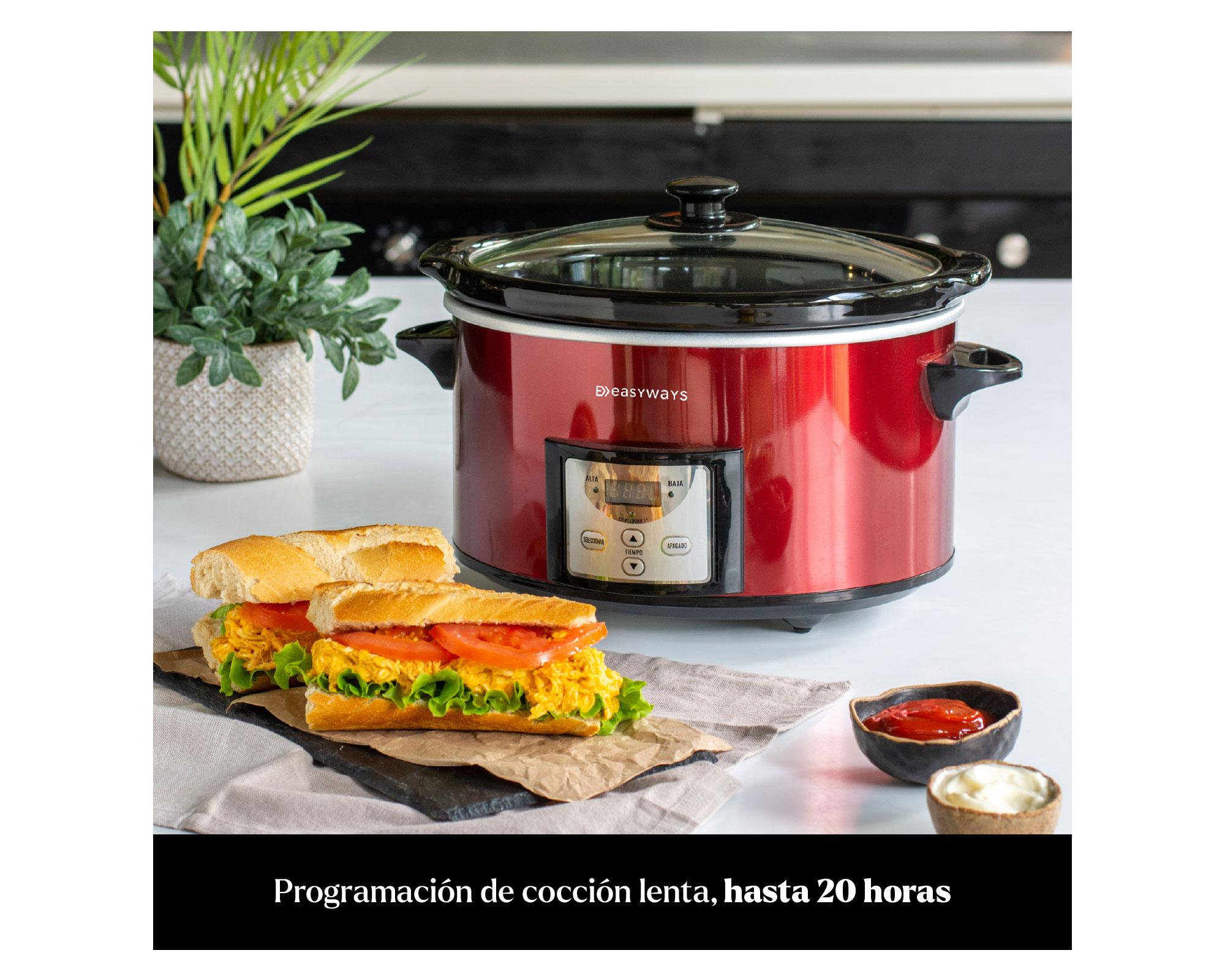 Olla de cocción Slow pot mini rojo 3.8 lt-4